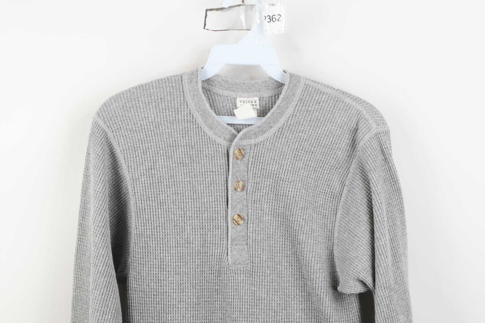 Vintage Vintage 90s Streetwear Waffle Knit Henley T-Shirt Gray Size US XL / EU 56 / 4 - 2 Thumbnail