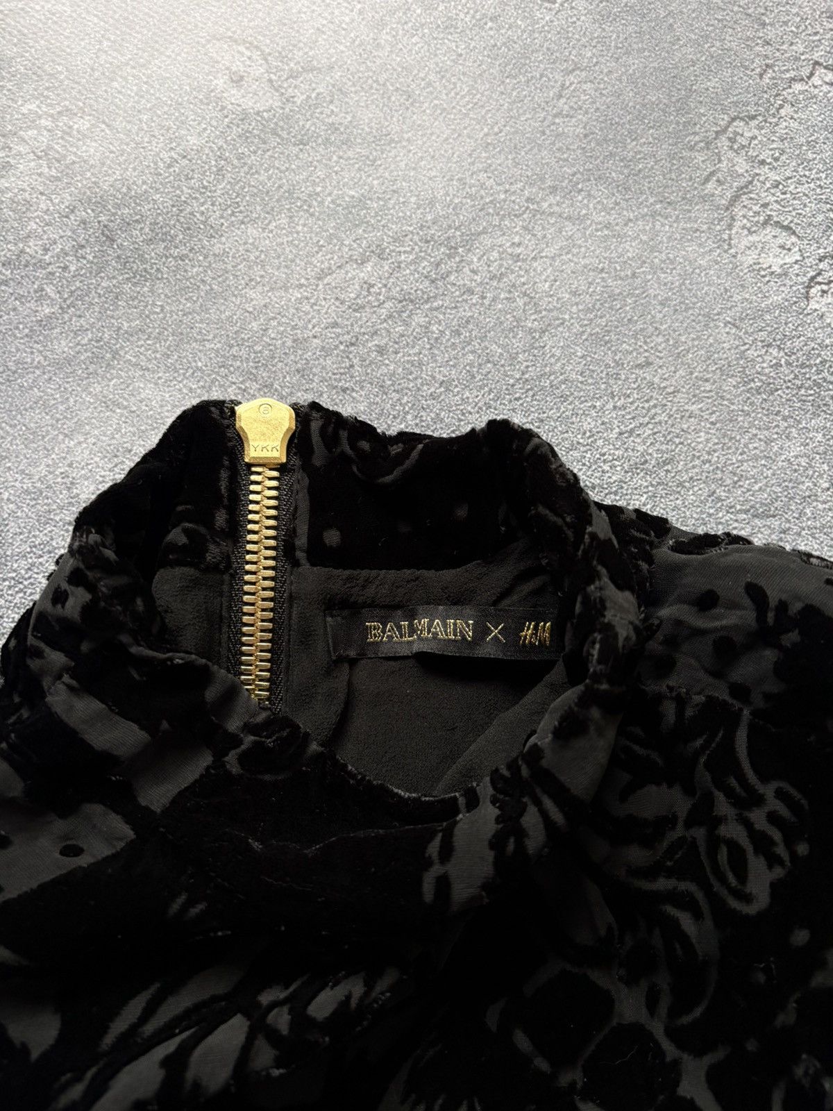 Balmain Balmain X H&M Velvet Zipper Luxury Black Dress Size S / US 4 / IT 40 - 8 Thumbnail
