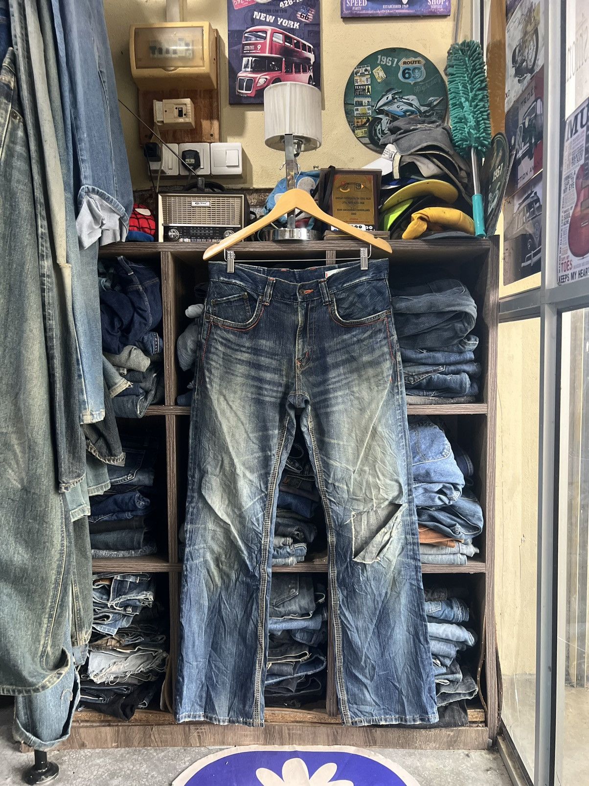 Edwin 🔥Edwin Exclusive Vintage Flared Distressed Denim Size US 34 / EU 50 - 1 Thumbnail
