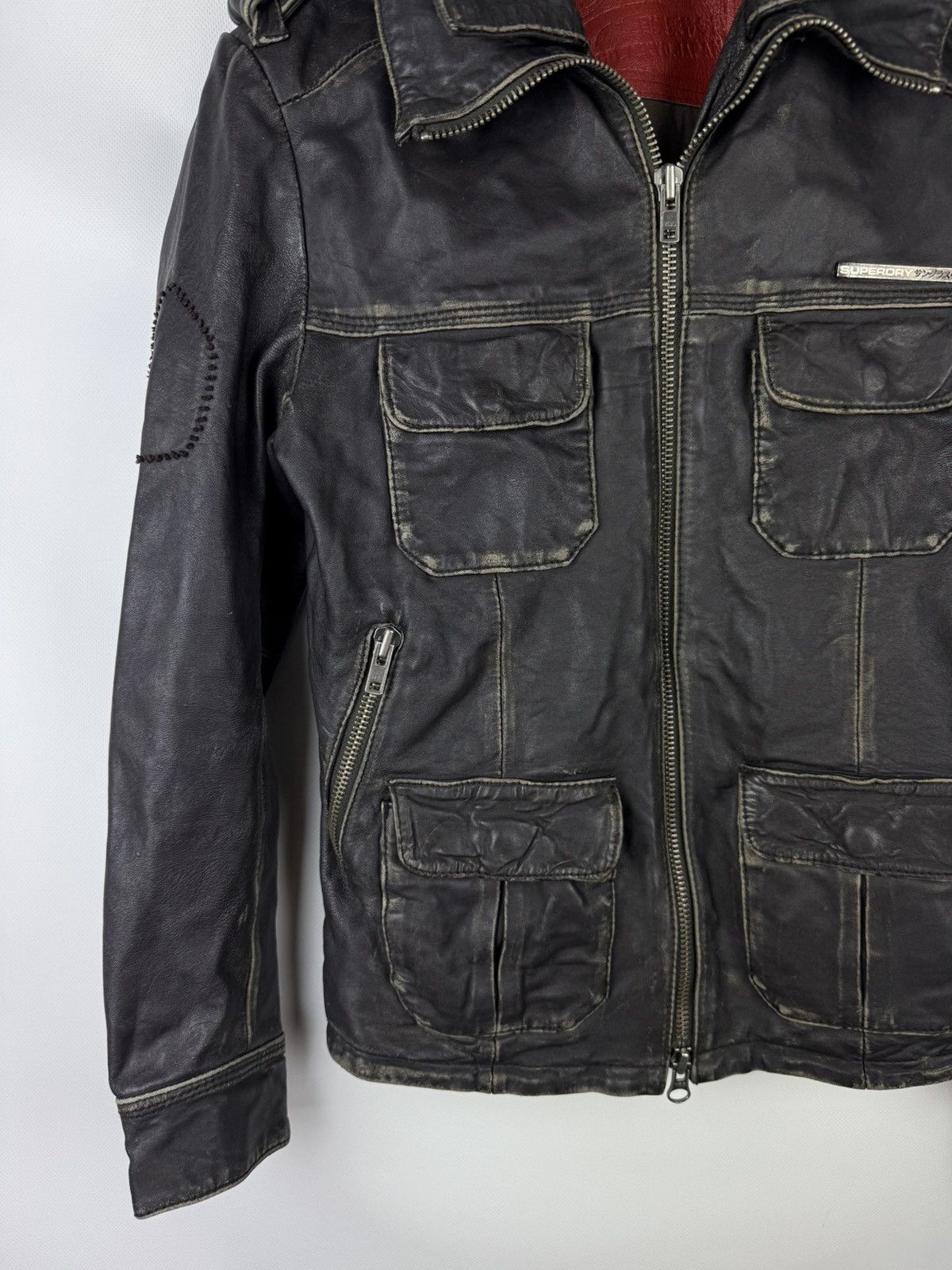 Superdry Superdry Japan Men’s Leather Multipocket Jacket Size S Size US S / EU 44-46 / 1 - 6 Thumbnail