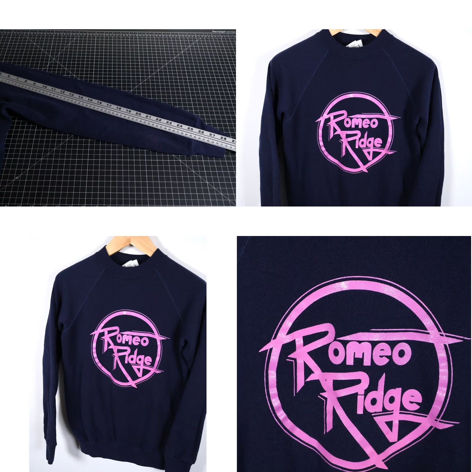 Vintage VINTAGE 80s Romeo Ridge Band Sweatshirt Raglan Sleeve Blue Adult Medium Mens Regular Pullover Graphic Print Cotton Blend Polyester Fleece Made in USA Size US M / EU 48-50 / 2 - 8 Thumbnail