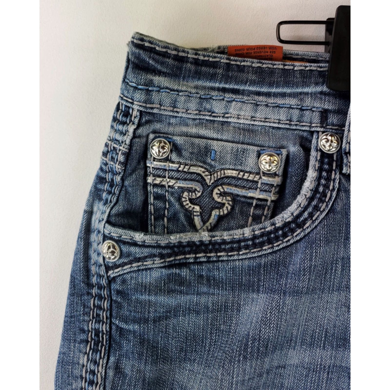 Vintage Rock Revival Jeans Blue Mens 40 Regular 31 Inseam Straight Cace Blue 40x31 Actual Size US 40 / EU 56 - 3 Thumbnail
