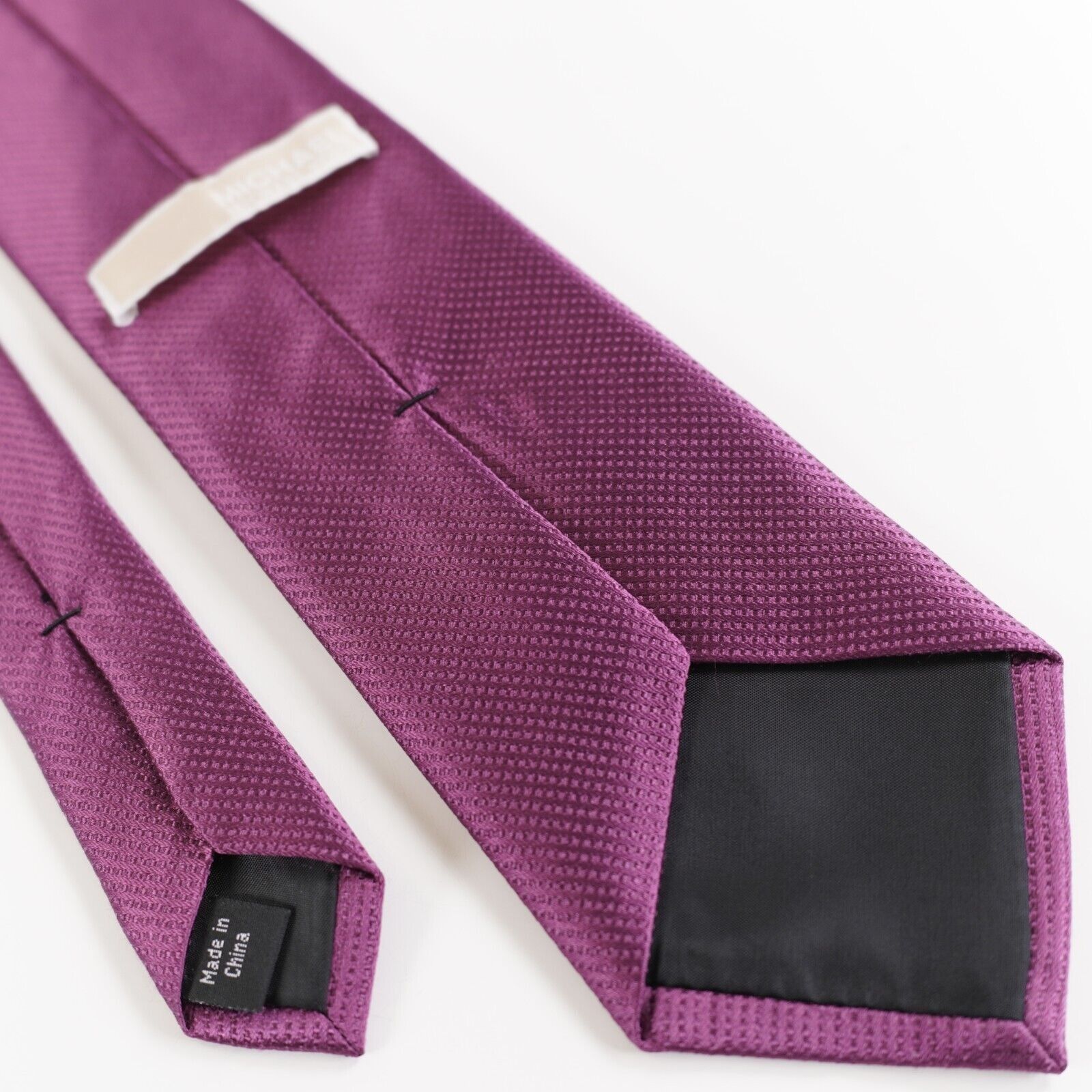 Michael Kors Michael Kors Purple Polka Dot Woven Silk Tie Size ONE SIZE - 3 Thumbnail