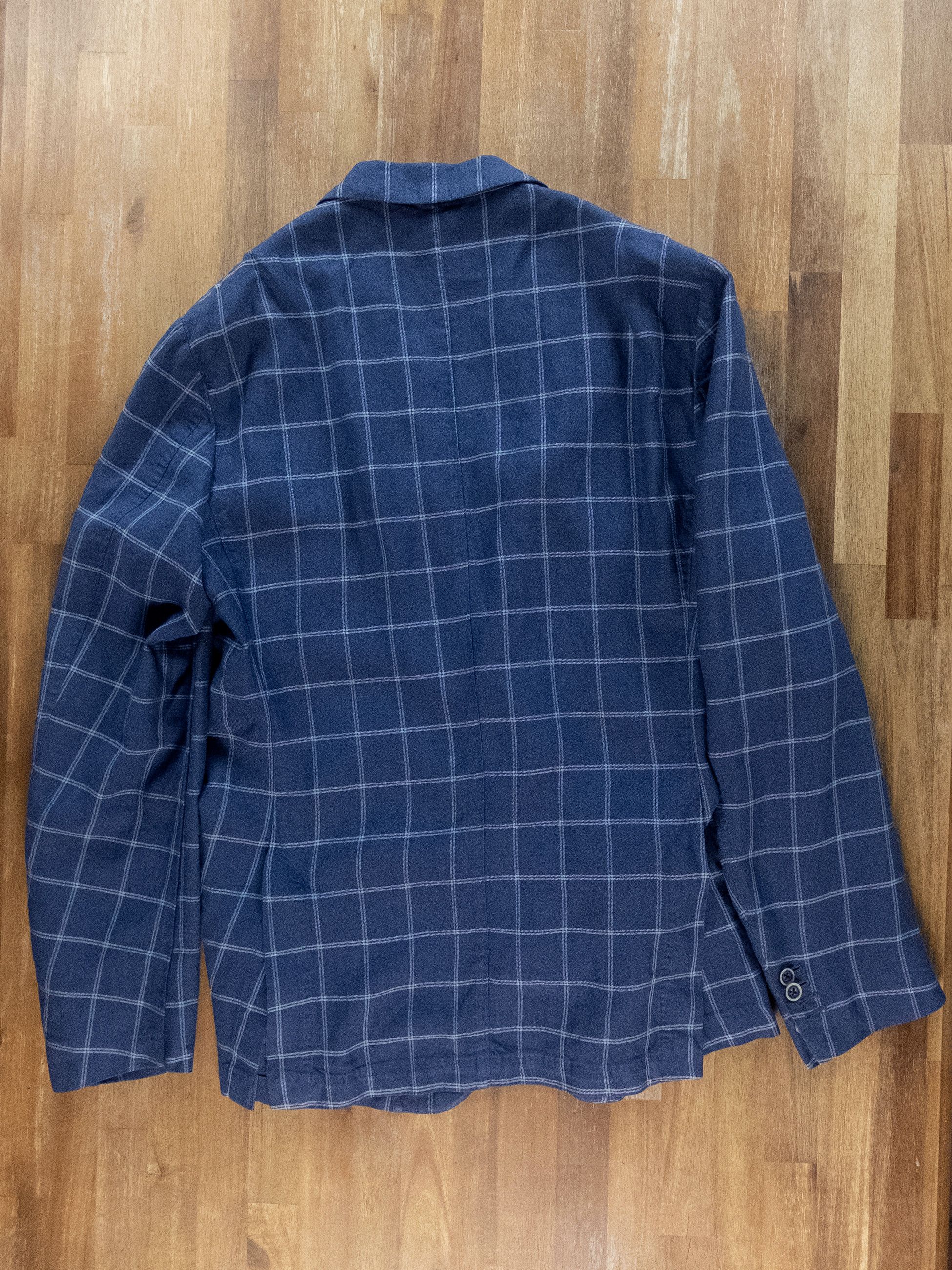 Corneliani CORNELIANI ID blue windowpane linen wool silk sportcoat Size 42R - 8 Thumbnail