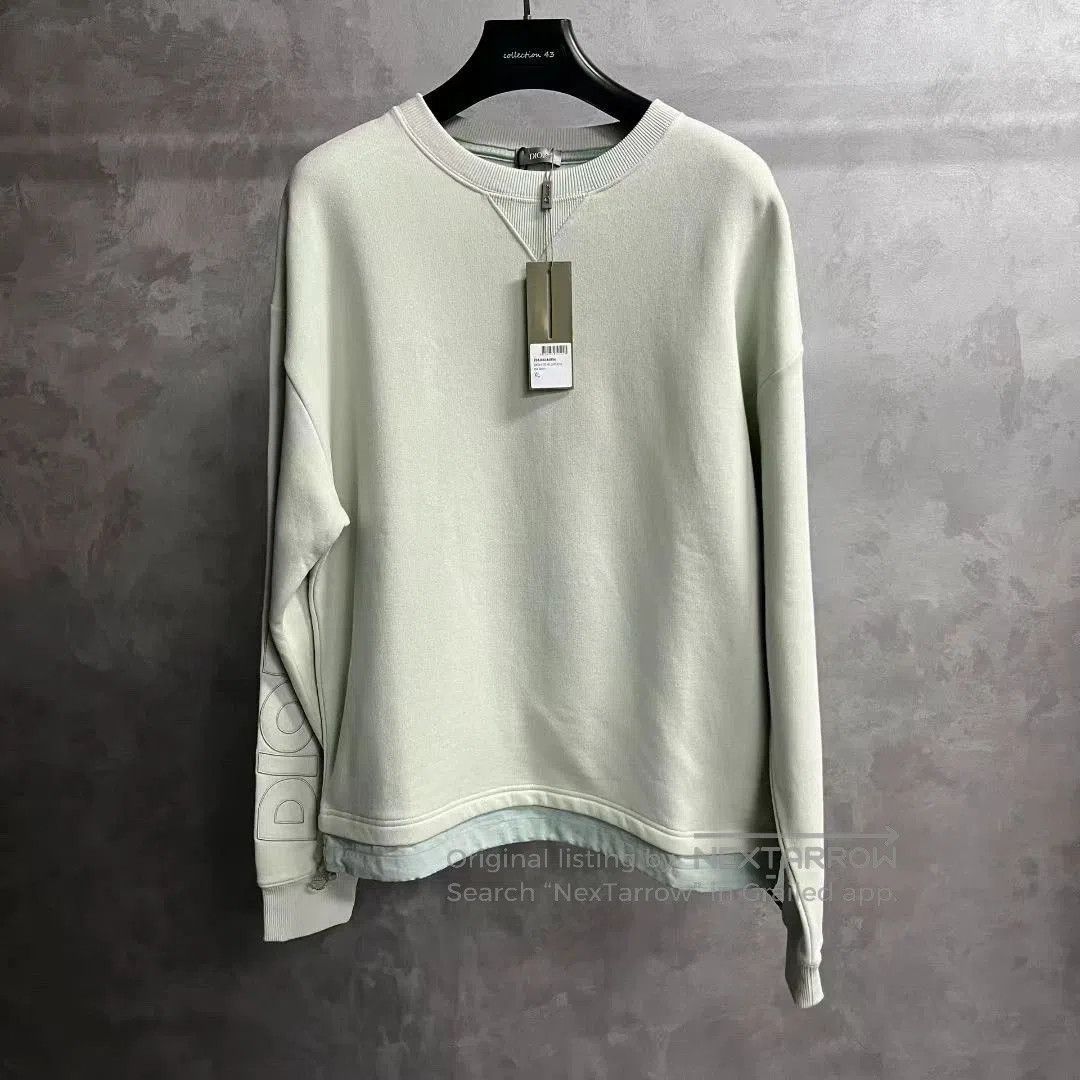 dior beige letter print sweatshirt size XL.