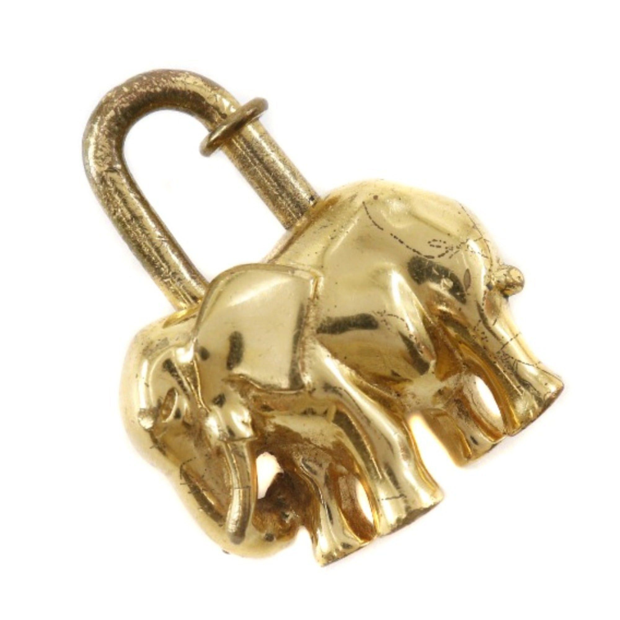 image of Hermes Elephant Cadena Gold Plated Made In France Unisex in Black, Women's
