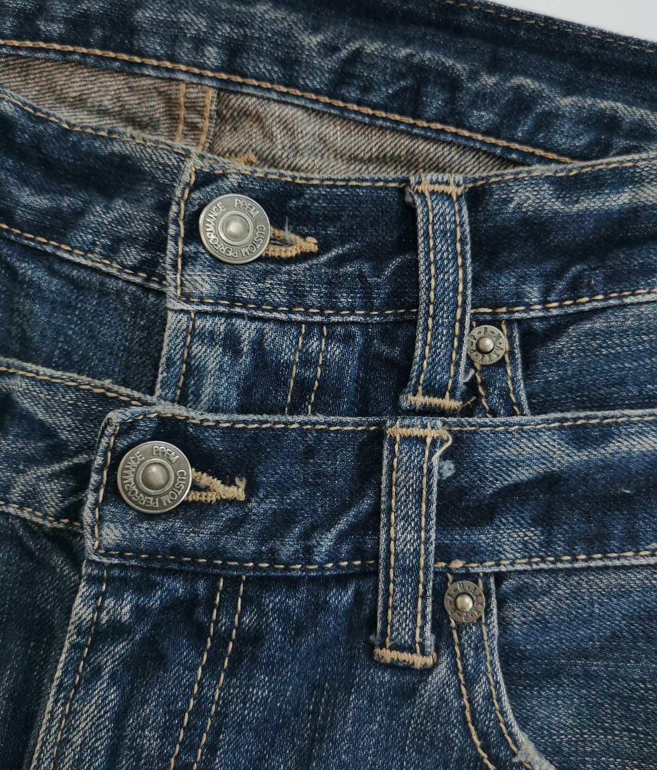 PPFM × The Smiths PPFM Double Waist Patchwork Distressed Denim Jeans Size US 32 / EU 48 - 6 Thumbnail
