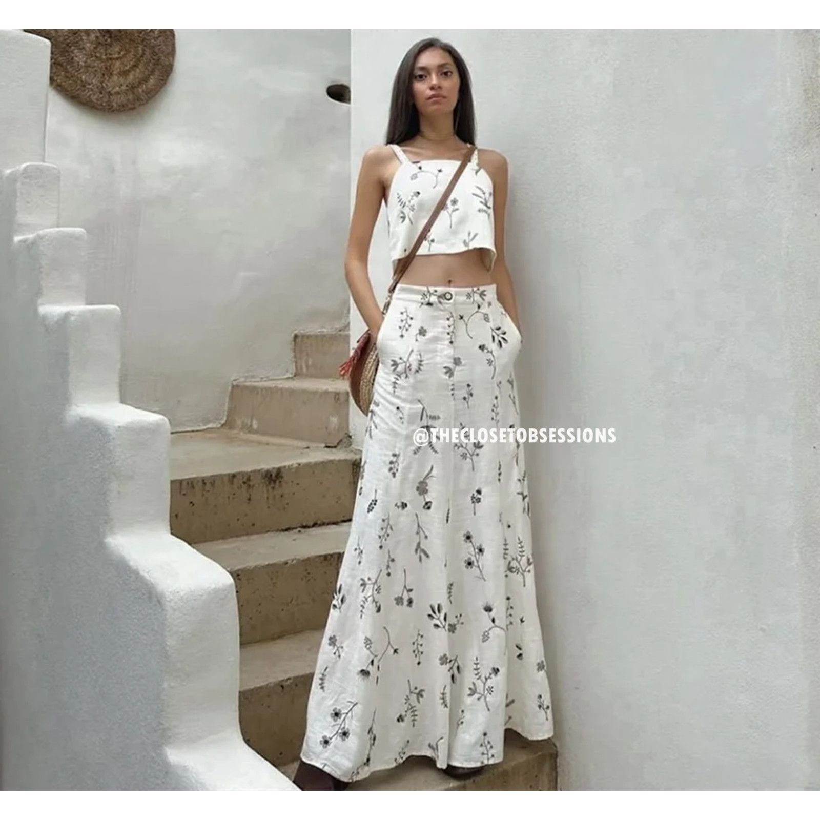 Zara ZARA BLOGGER FAVE! Co-Ord Set Tied Crop Top + Maxi Skirt NWT Size L / US 10 / IT 46 - 10 Thumbnail