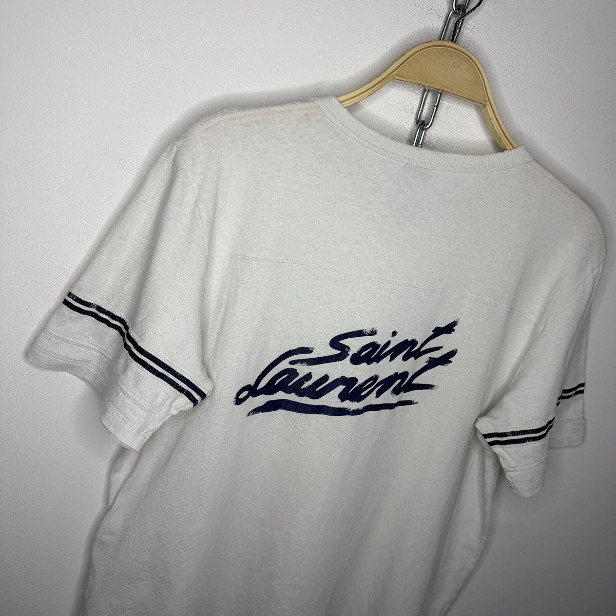 Saint Laurent Paris Saint Laurent Paris logo tee shirt Size US S / EU 44-46 / 1 - 12 Thumbnail