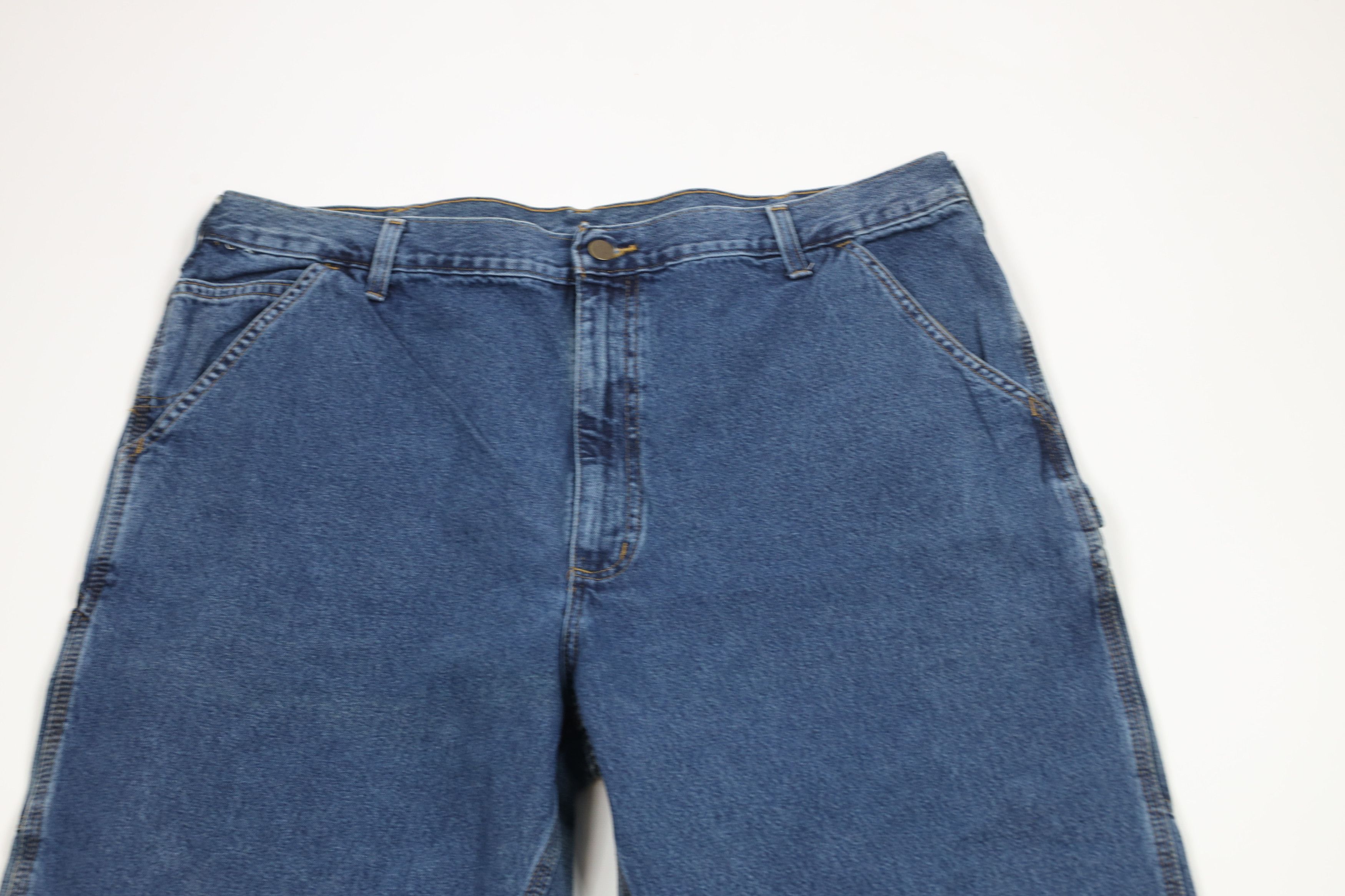 Carhartt × Vintage Vintage Carhartt Spell Wide Leg Dungaree Denim Jeans Blue Size US 38 / EU 54 - 2 Thumbnail