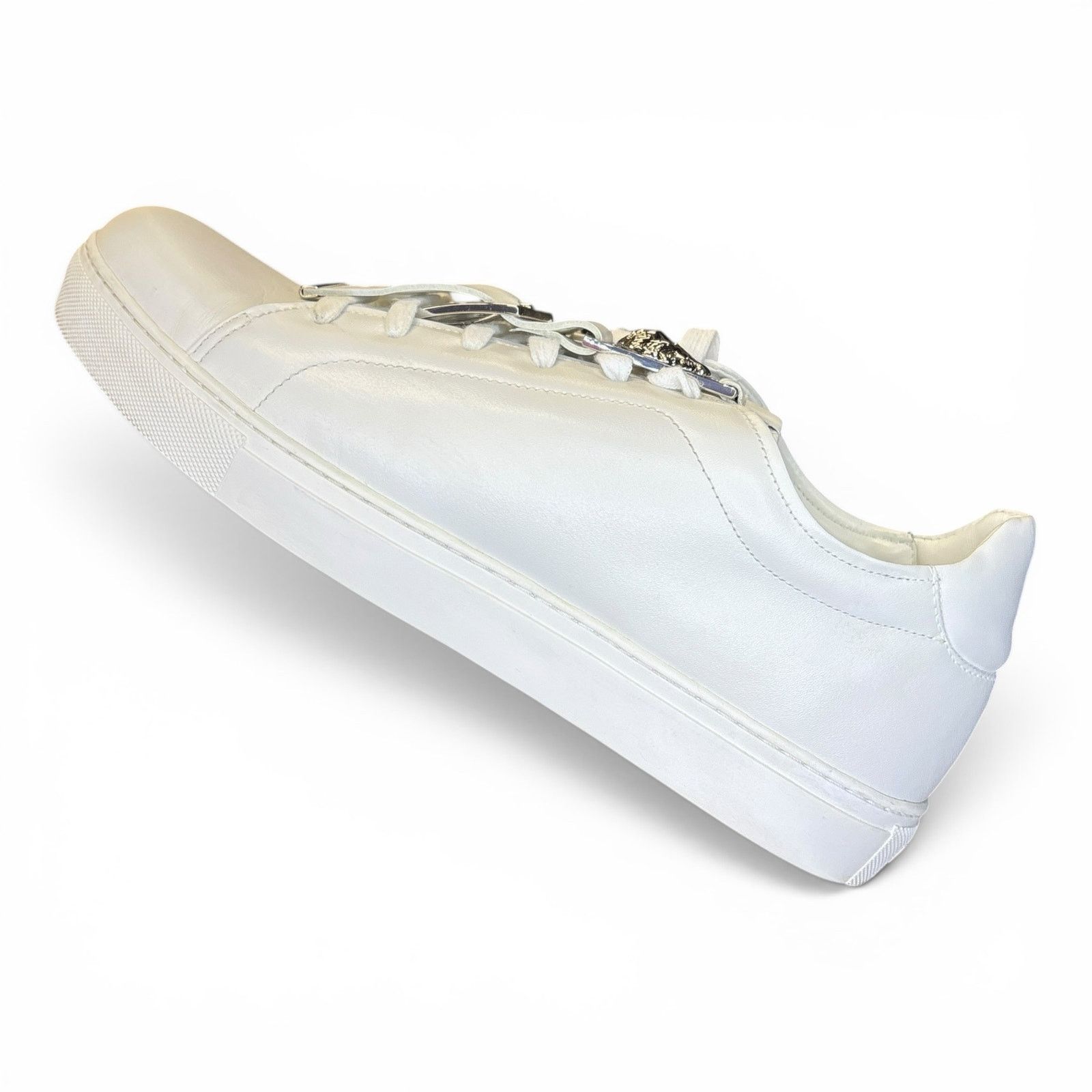 Versace Versace White Versus Sneaker Silver Buckle | Size 44(11) Size US 11 / EU 44 - 8 Thumbnail