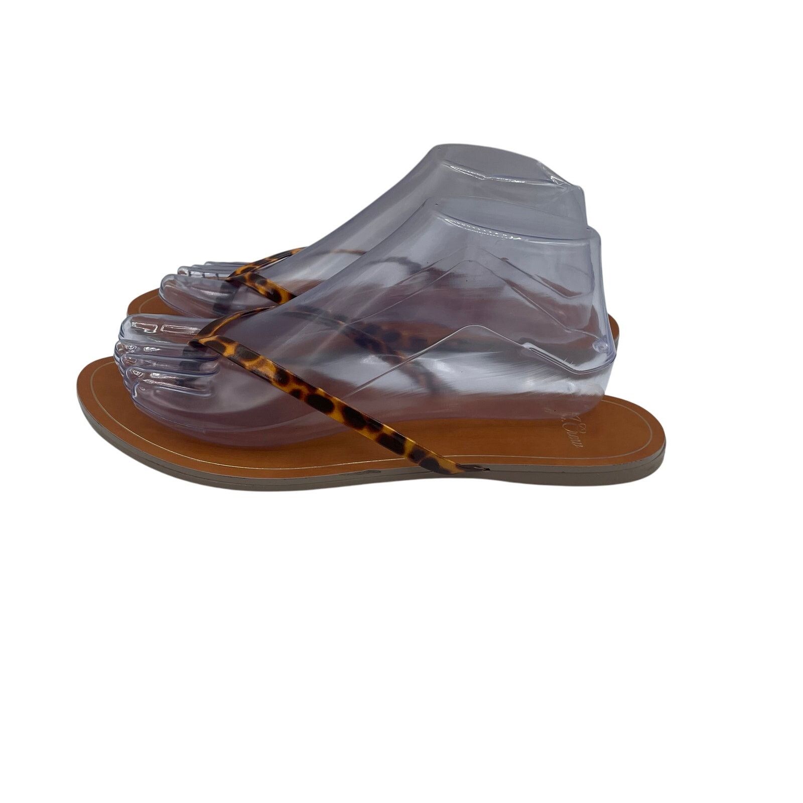 J.Crew J Crew Thong Sandals Leopard Italy Leather Flip Flops 8 Size US 8 / IT 38 - 1 Thumbnail