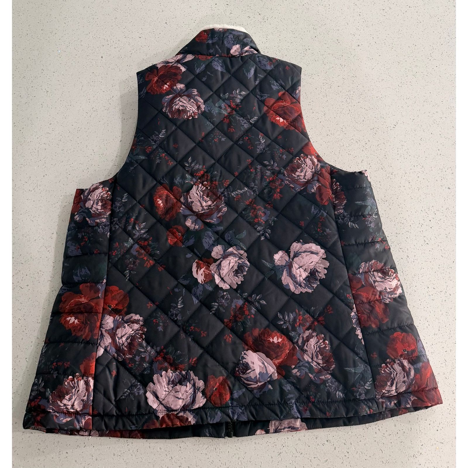 Other Maurice’s Size 1/XL Navy Floral Fur Lined Puffer Vest Size XL / US 12-14 / IT 48-50 - 4 Thumbnail