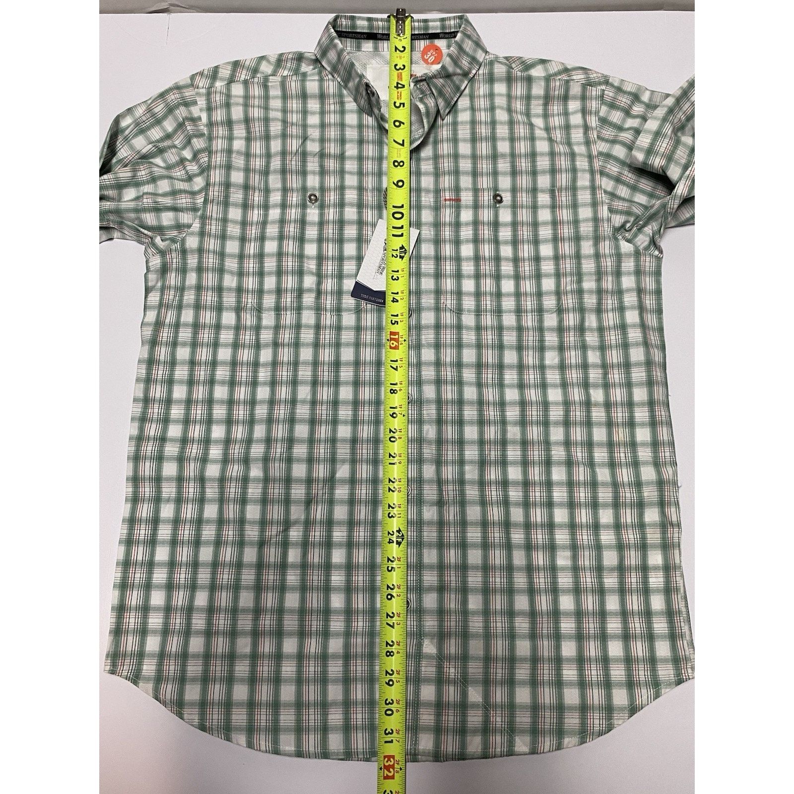 Other Sportsman Vented Fishing Shirt Men's Medium Green Plaid Size US M / EU 48-50 / 2 - 6 Thumbnail