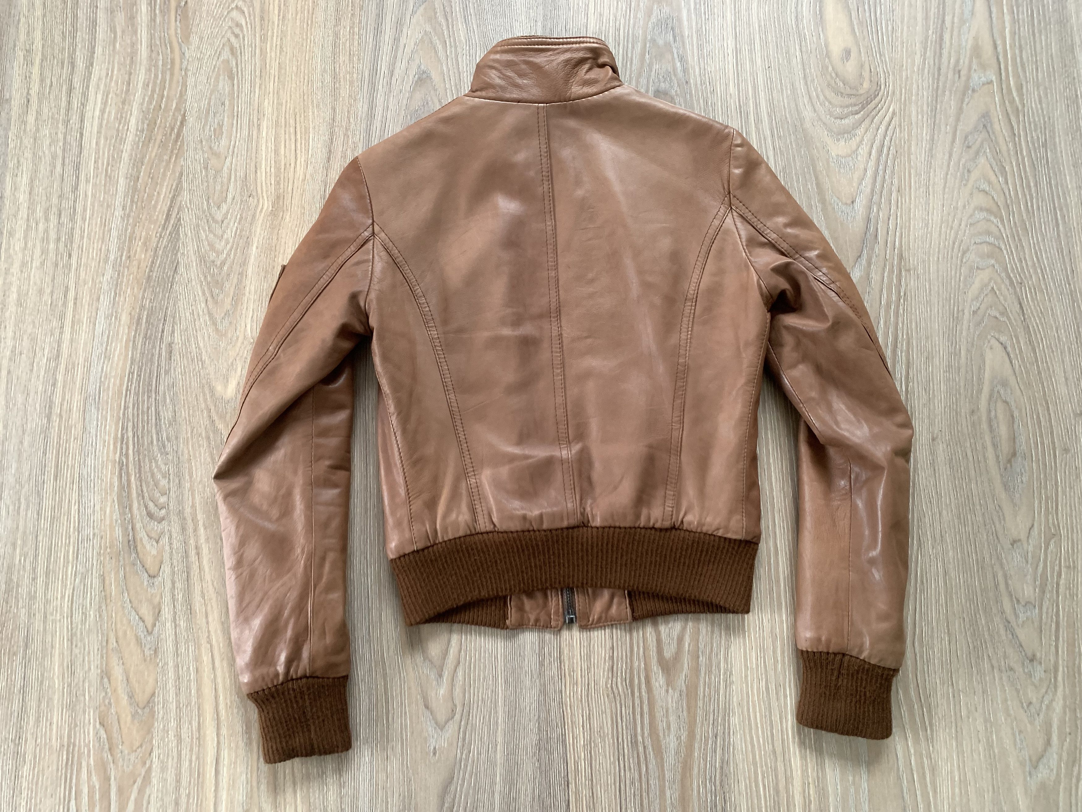 Other Leonardo Real Leather Brown Bomber Jacket Size S / US 4 / IT 40 - 4 Thumbnail