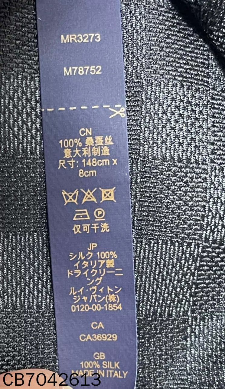 Louis Vuitton LV Black Checkerboard Logo Silk Tie Size ONE SIZE - 5 Thumbnail