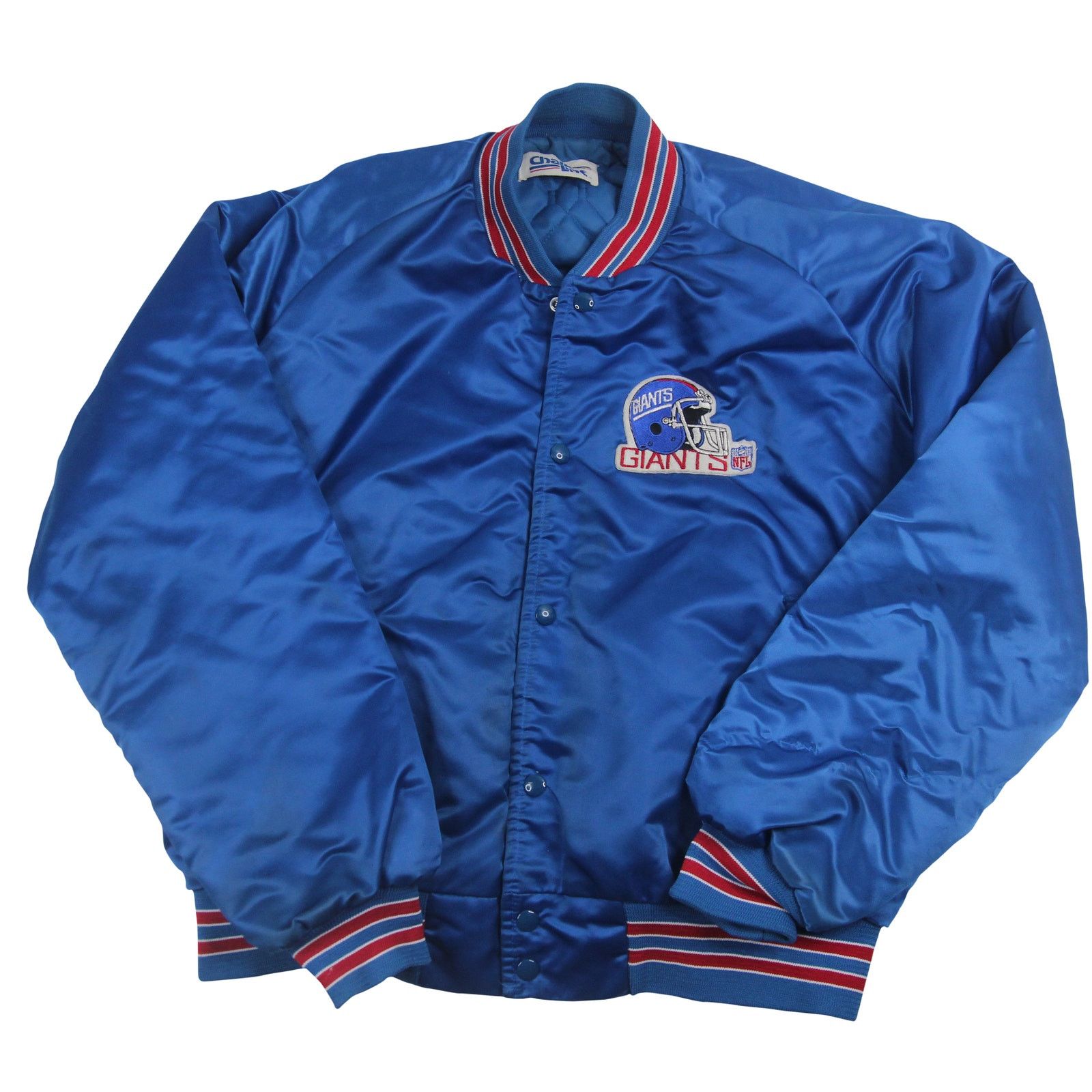 Image of Vintage Chalk Line New York Giants Satin Jacket in Blue, Men's (Size XL)