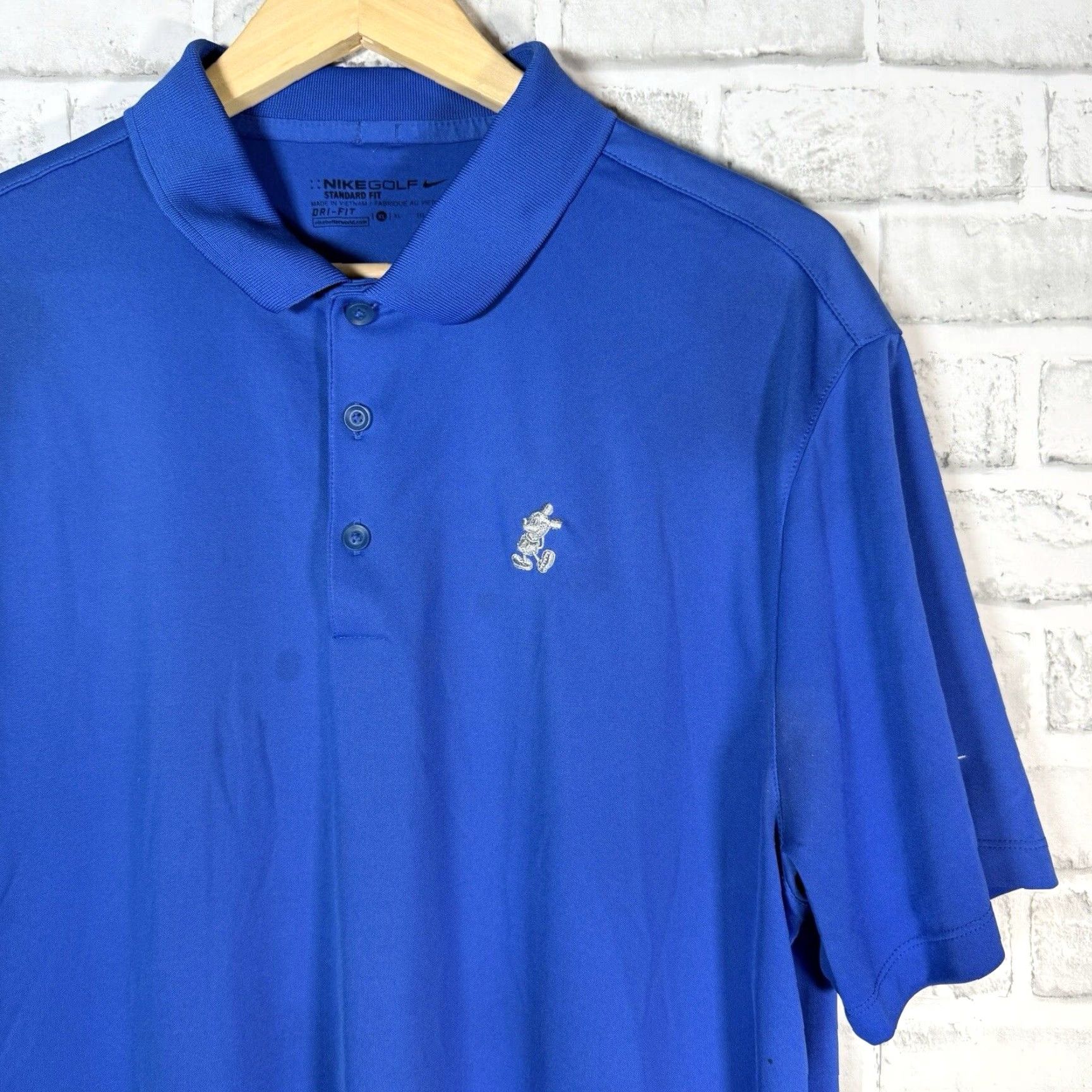 Nike VINTAGE Nike Golf Dri-Fit Mickey Mouse Polo Shirt Adult XL Blue Athletic Mens Size US XL / EU 56 / 4 - 2 Thumbnail