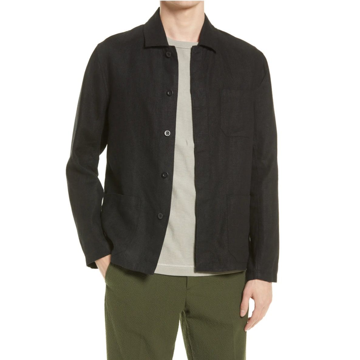 NN07 NN07 No Nationality Oscar Linen Shirt Jacket Navy Size US XL / EU 56 / 4 - 1 Thumbnail