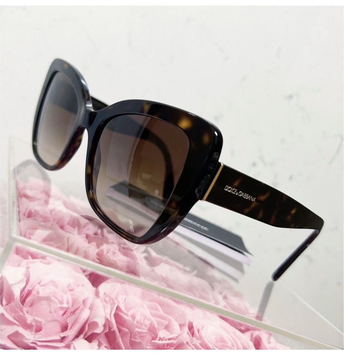 Dolce & Gabbana Authentic Dolce & Gabbana Havana DG4348 Butterfly Sunglasses Size ONE SIZE - 1 Thumbnail