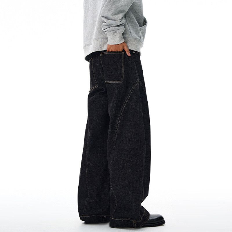 Jean High street retro men's loose wide-leg scimitar jeans y2k Size US 32 / EU 48 - 4 Thumbnail