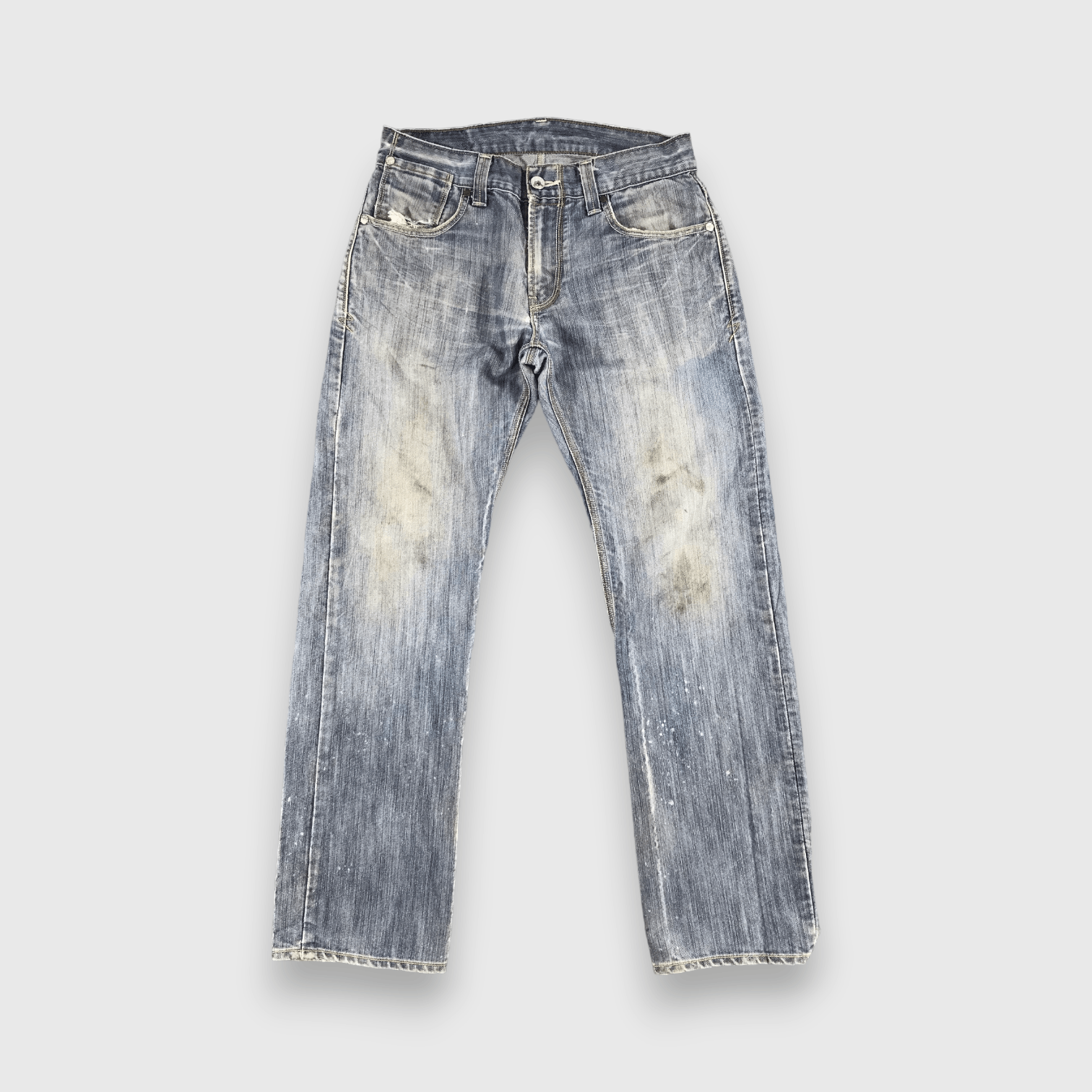 Dirty Levis 514 Vintage Jeans Faded Blue Denim-J1093