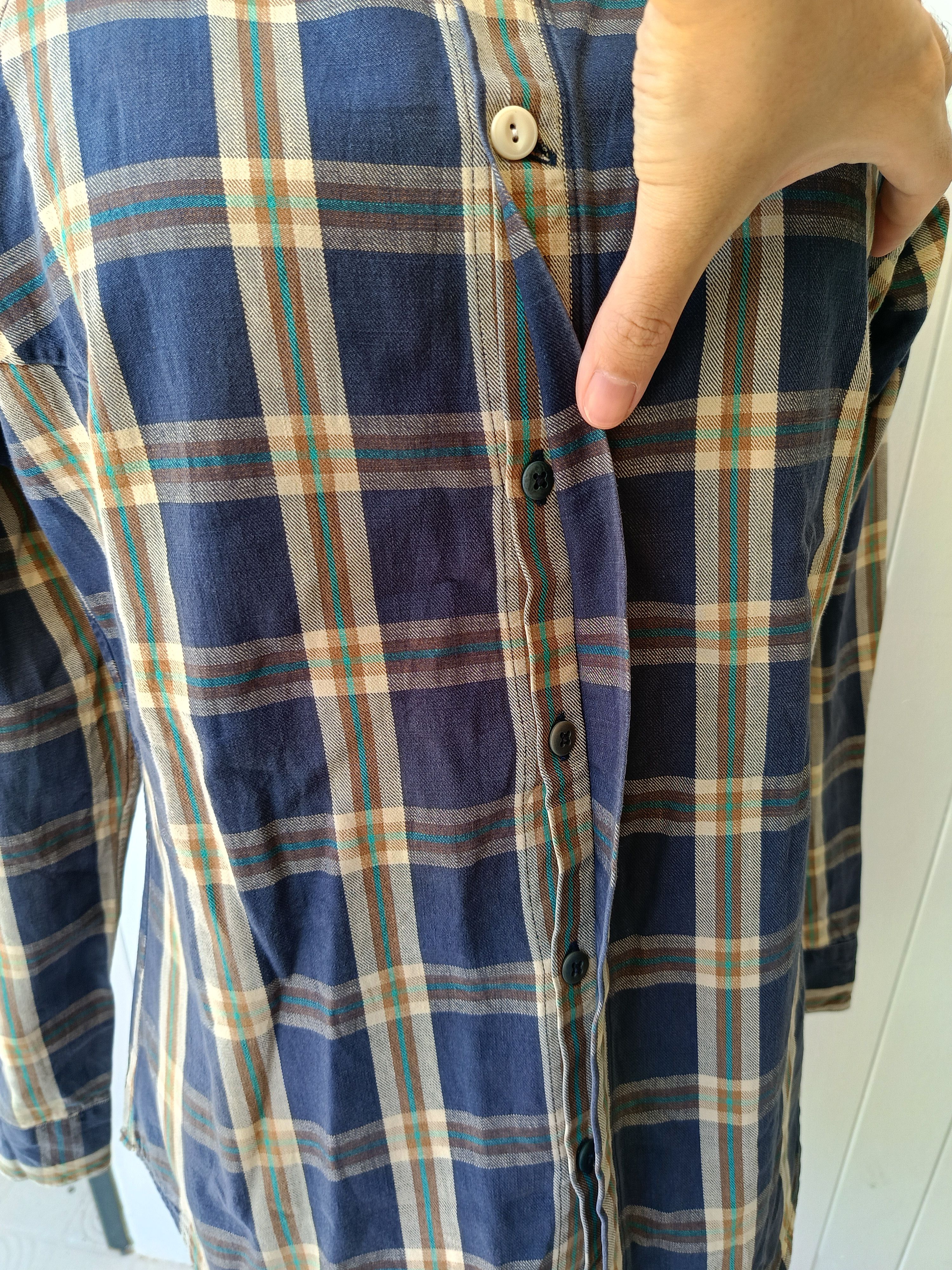 45rpm 45RPM by R Japan plaid ladies indigo navy blue slimfit shirt Size S / US 4 / IT 40 - 11 Thumbnail