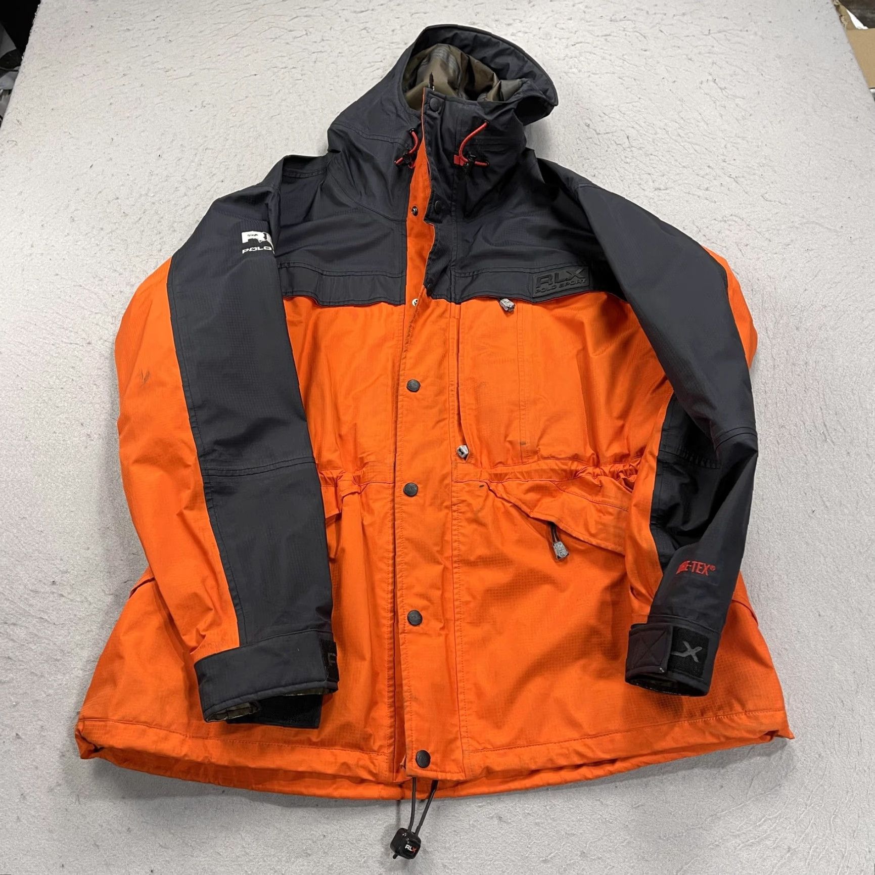 Polo Ralph Lauren Polo Sport Ralph Lauren Jacket Mens L Orange Black Gore-Tex Hooded RLX Shell Size US L / EU 52-54 / 3 - 2 Thumbnail
