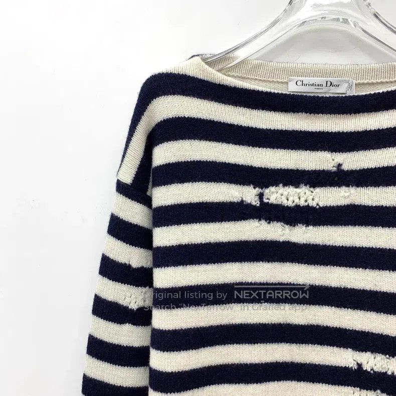 Dior Dior Colour-blocked bee embroidery stripes destroy old woo Size XXS / US 00 / IT 34 - 3 Thumbnail