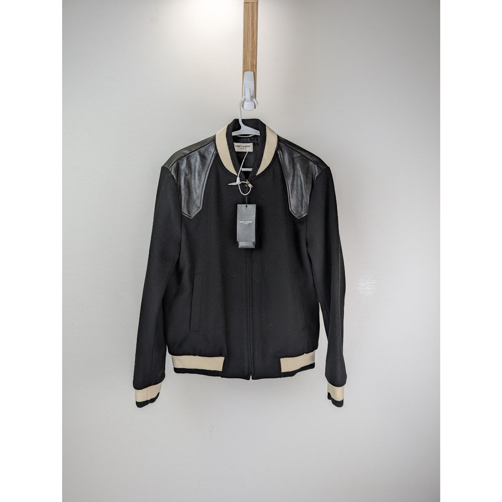 Saint Laurent Paris o1rshd1 CC20 Zipper Jacket in Black/Beige Size US M / EU 48-50 / 2 - 1 Thumbnail