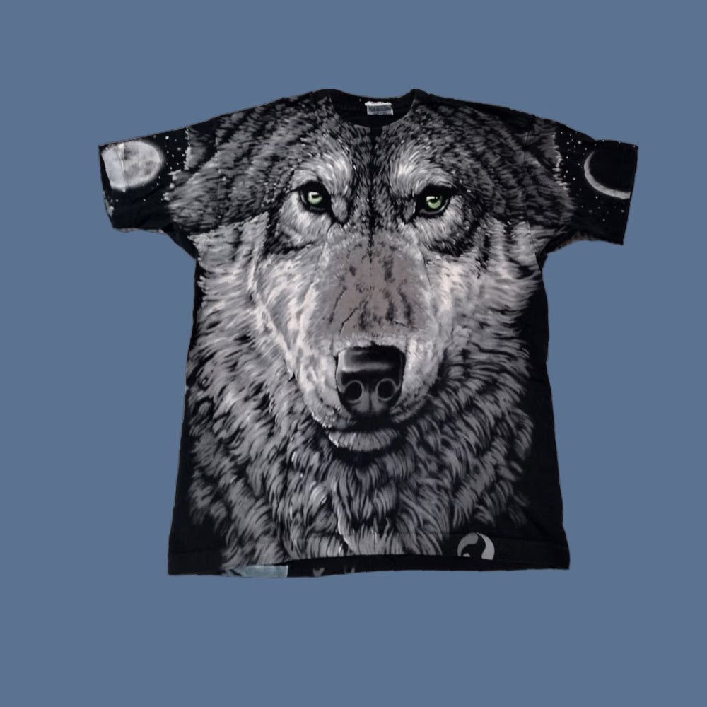 Liquid Blue VINTAGE 90s Liquid Blue Wolf All Over Print T-Shirt Men's L Black Size US L / EU 52-54 / 3 - 1 Thumbnail