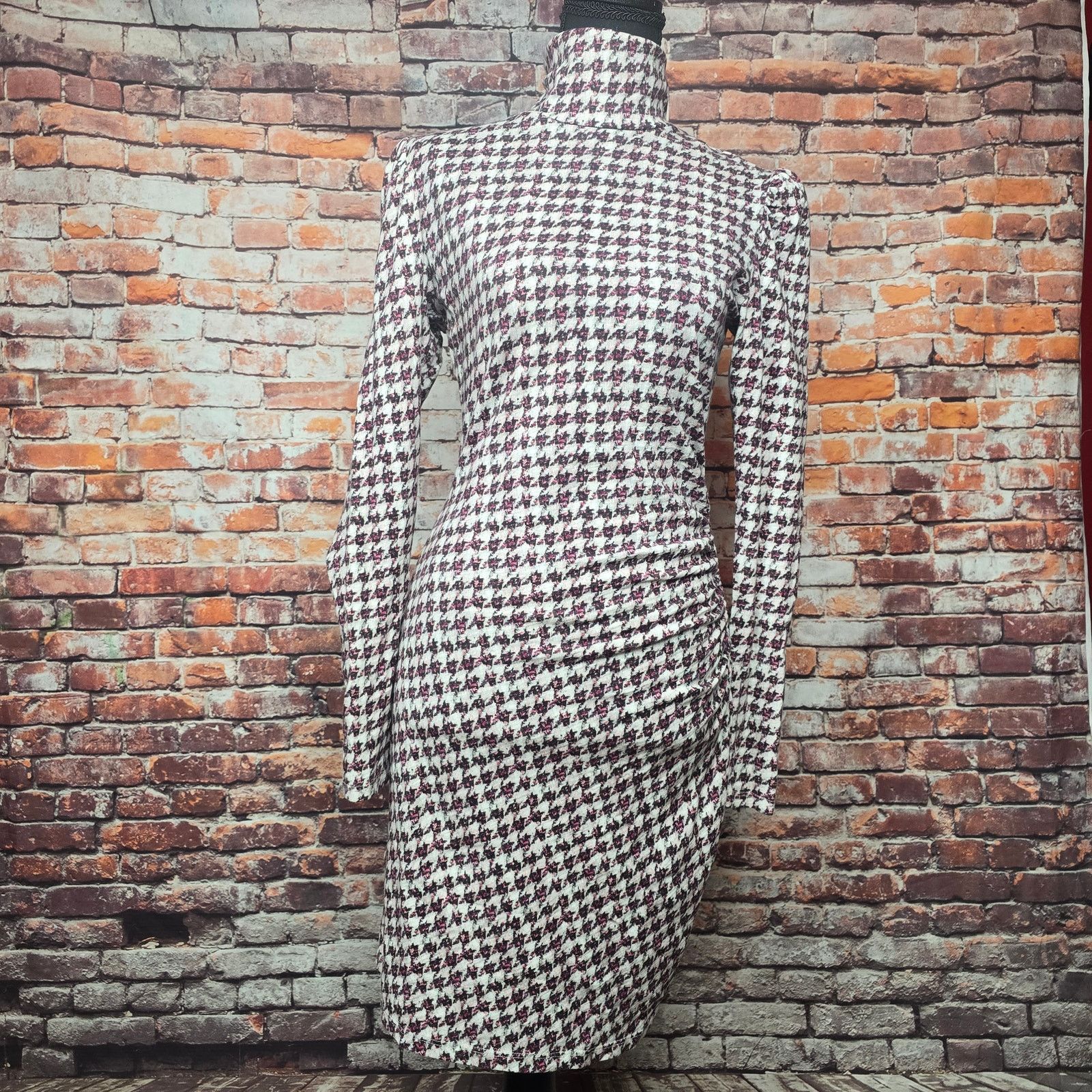 Pam & Gela Pam & Gela Mock Neck Dress in Pink Tweed Sz P MSRP 175 Size S / US 4 / IT 40 - 4 Thumbnail