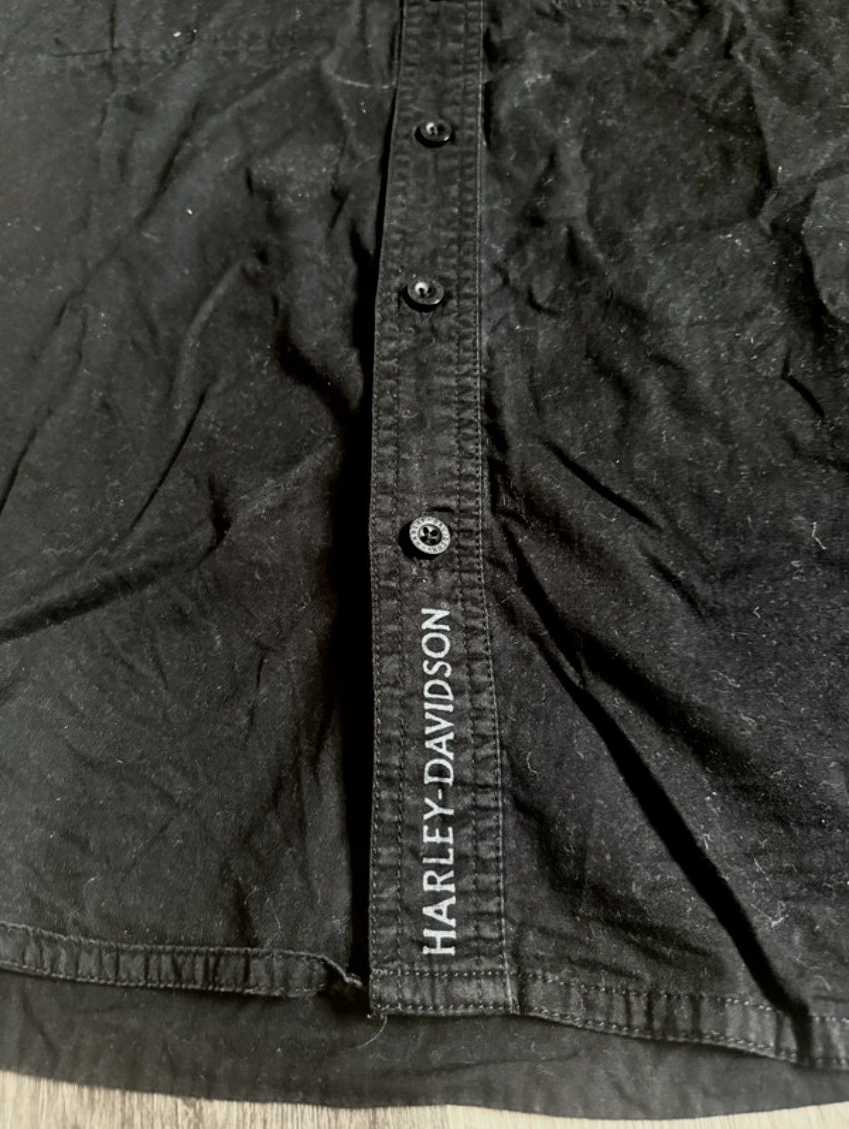 Harley Davidson Harley-Davidson Sleeveless Black Denim Shirt Cutoff Vest Men Size US M / EU 48-50 / 2 - 6 Thumbnail