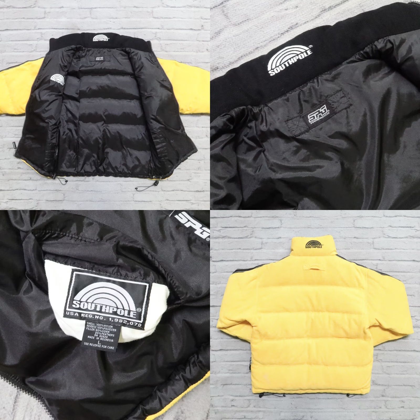 Southpole VINTAGE South Pole Quilted Puffer Down Jacket Shirt Mens L Yellow Hip Hop Rap Size US L / EU 52-54 / 3 - 8 Thumbnail