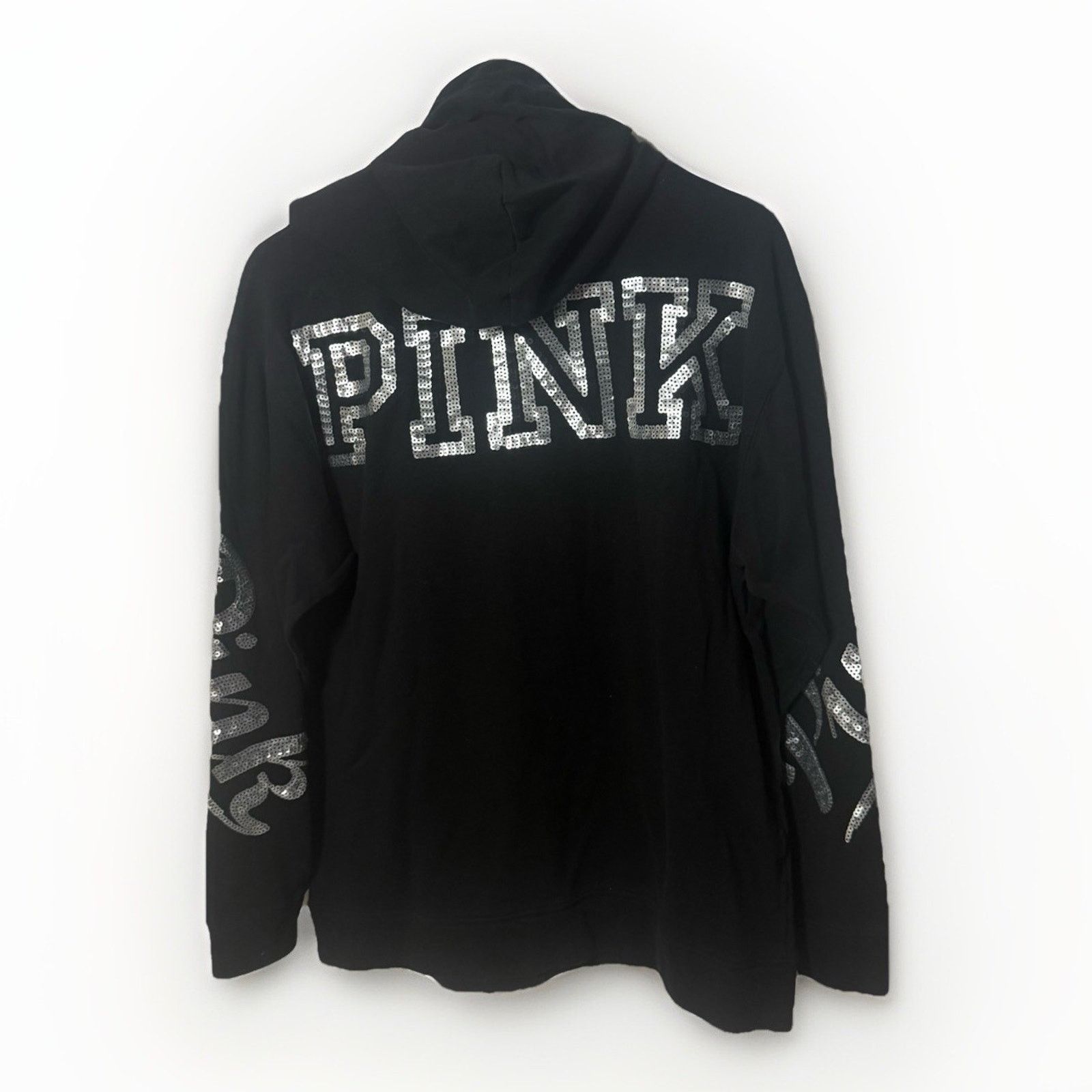 Victoria's Secret Victorias Secret PINK Hoodie Black Dog Sequin Pullover Y2K Size S / US 4 / IT 40 - 1 Thumbnail