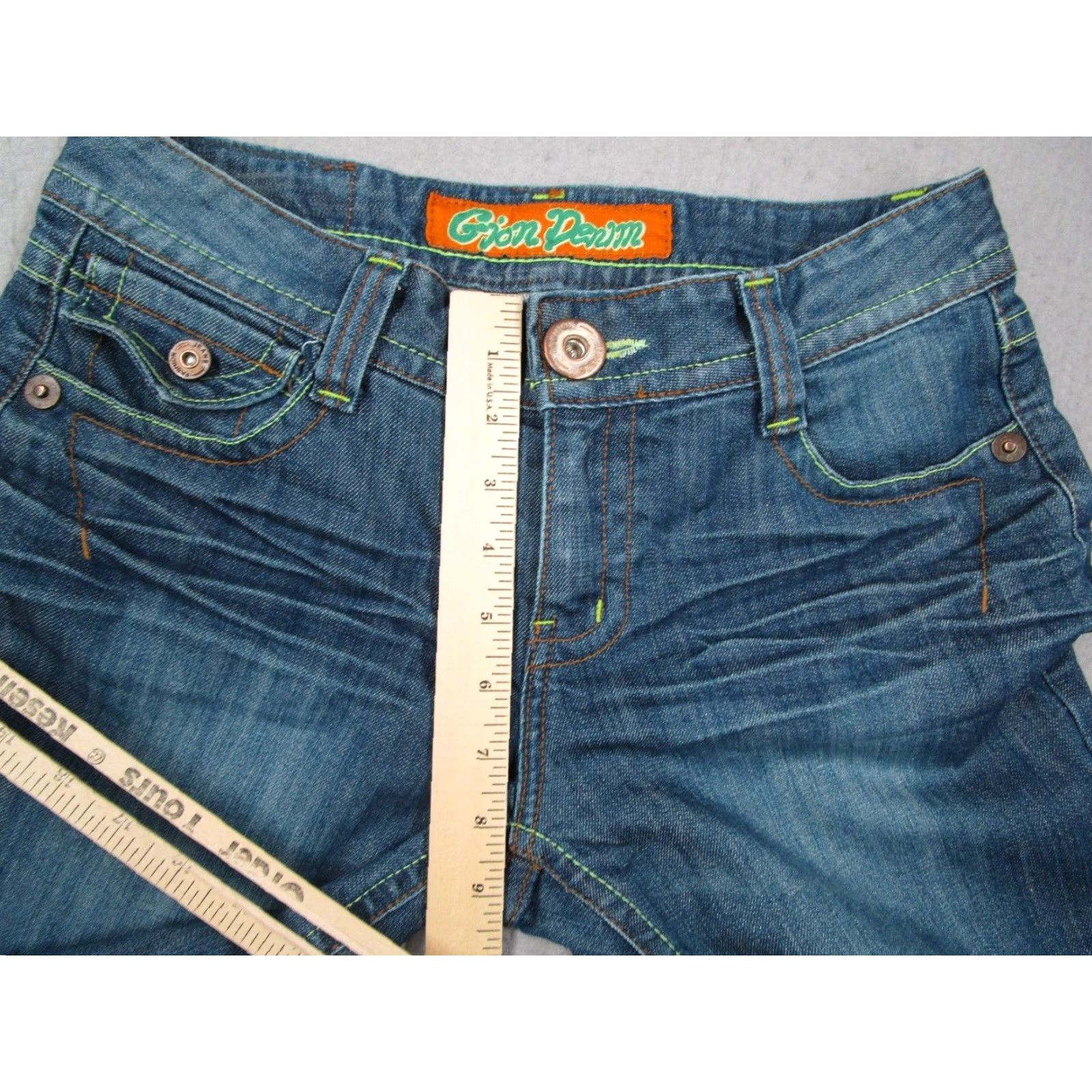 Vintage G Jon Womens 29 Blue Flare Denim Jeans Low Rise Vintage Retro Size 29" - 5 Thumbnail