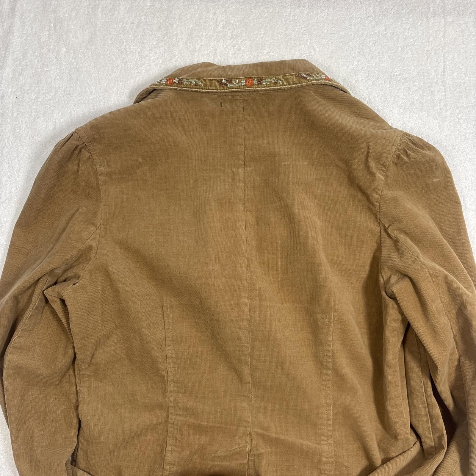 Other y2k brown embroidered floral corduroy jacket Size M / US 6-8 / IT 42-44 - 3 Thumbnail
