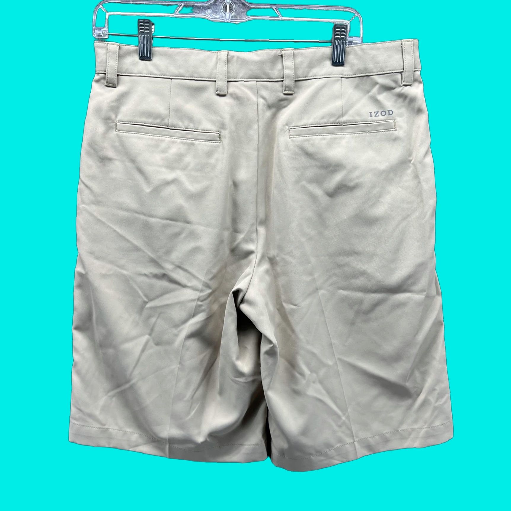Izod IZOD Golf Shorts Mens 32 Beige Twill Chino Performance 10 Inseam Casual Size US 32 / EU 48 - 1 Thumbnail