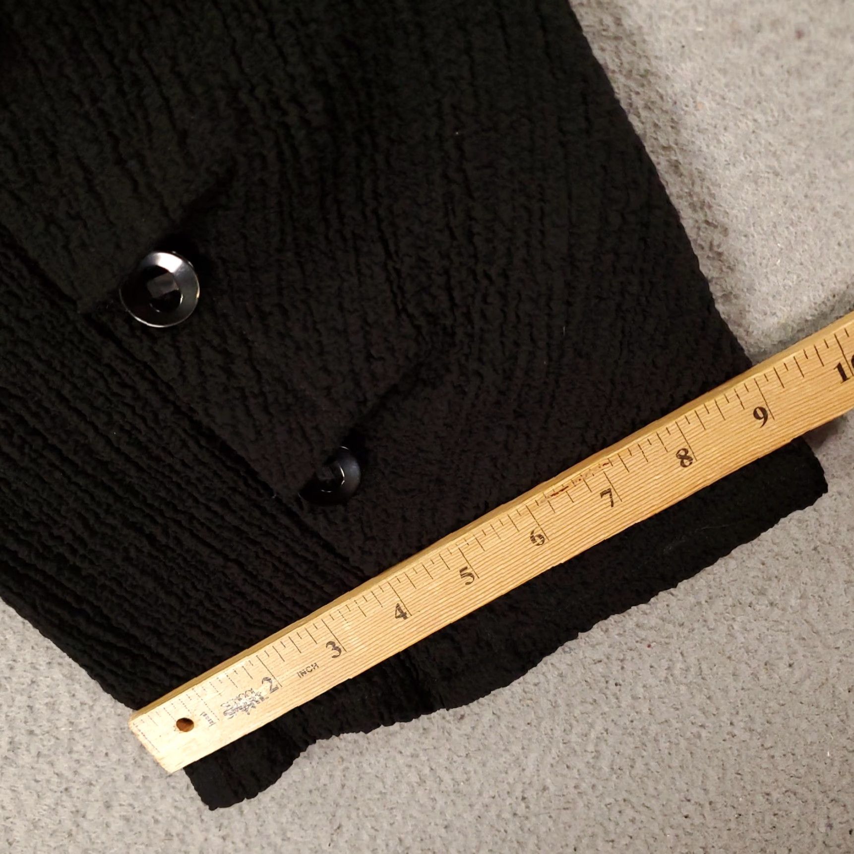 Vintage IC by Connie K Pants Womens Large Black Wide-Leg Button Accent Pull On Gauzy Size 36" / US 14 / IT 50 - 7 Thumbnail
