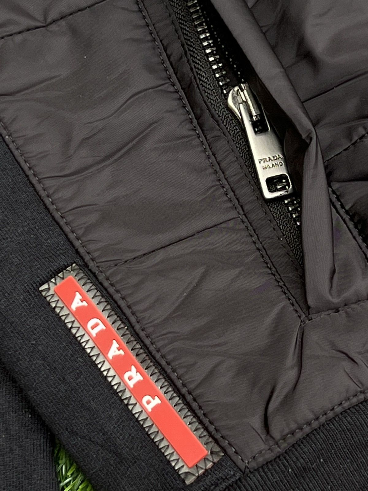 Prada Prada Black Quilted Hybrid Bomber Jacket – Size L Size US L / EU 52-54 / 3 - 11 Thumbnail