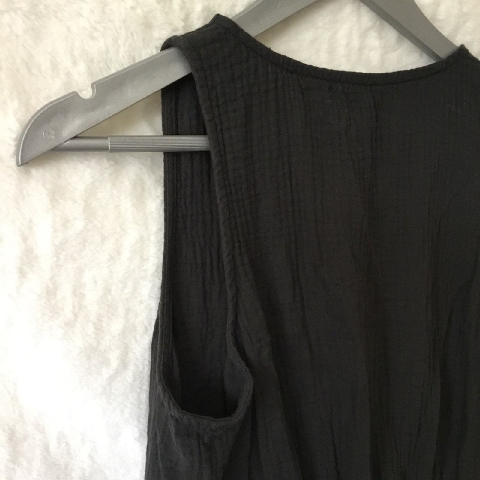 Other UpWest Dark Gray Sleeveless Button-Front Gauze Mini Dress Size M / US 6-8 / IT 42-44 - 10 Thumbnail