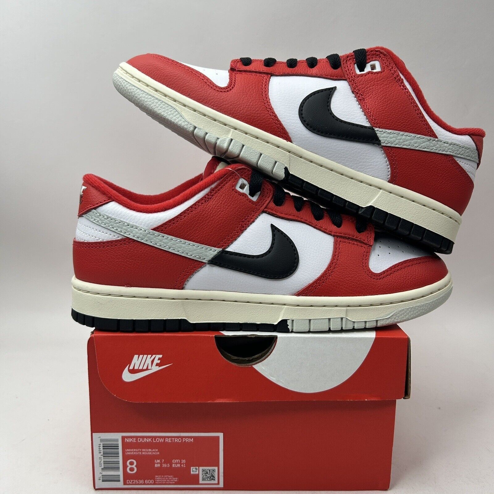 Nike Nike Dunk Low Retro PRM Split “Chicago/University Red” 2023 Size US 8 / EU 41 - 1 Thumbnail