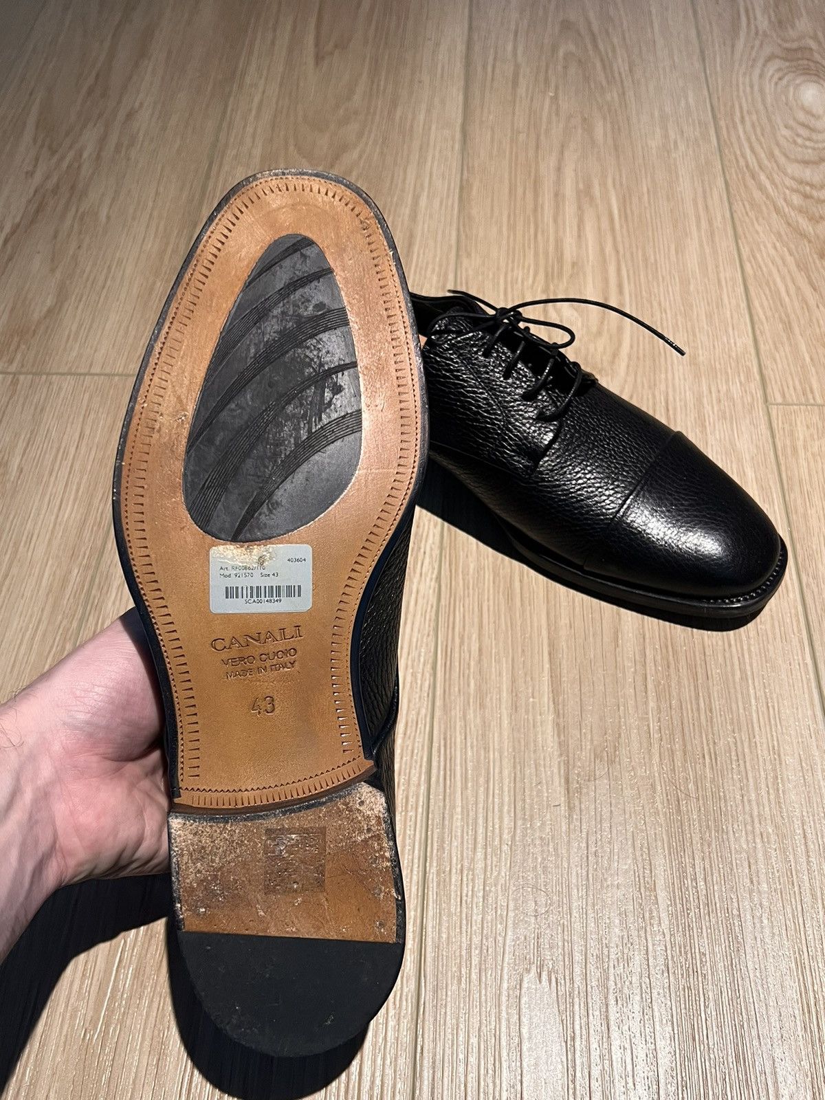 Canali Canali Deerskin Derby Dress Shoes Size US 10 / EU 43 - 3 Thumbnail