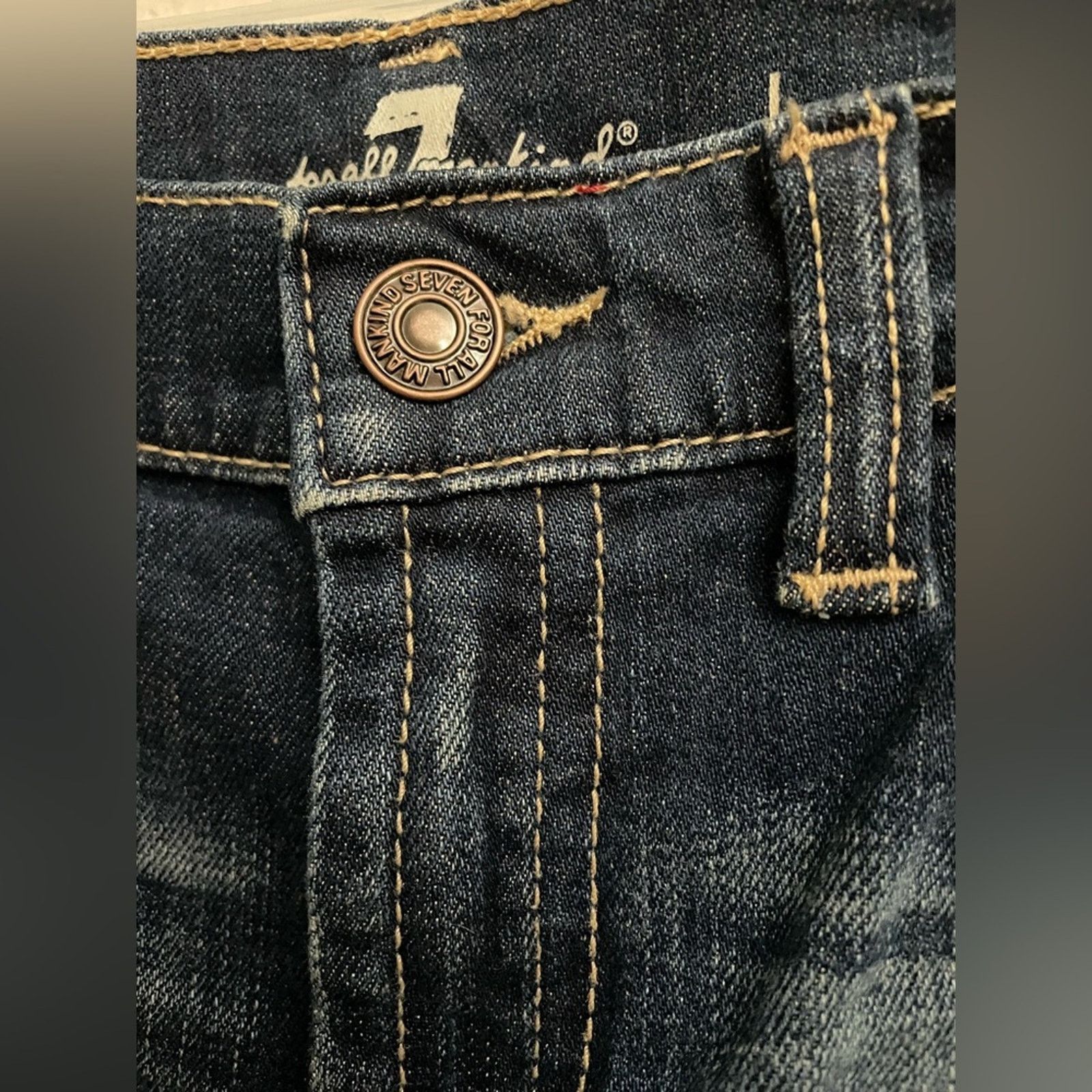 7 For All Mankind 7 For All Mankind Brett Dark Distressed Bootcut Jeans Boy 12 Size 34" / US 12 / IT 48 - 5 Thumbnail