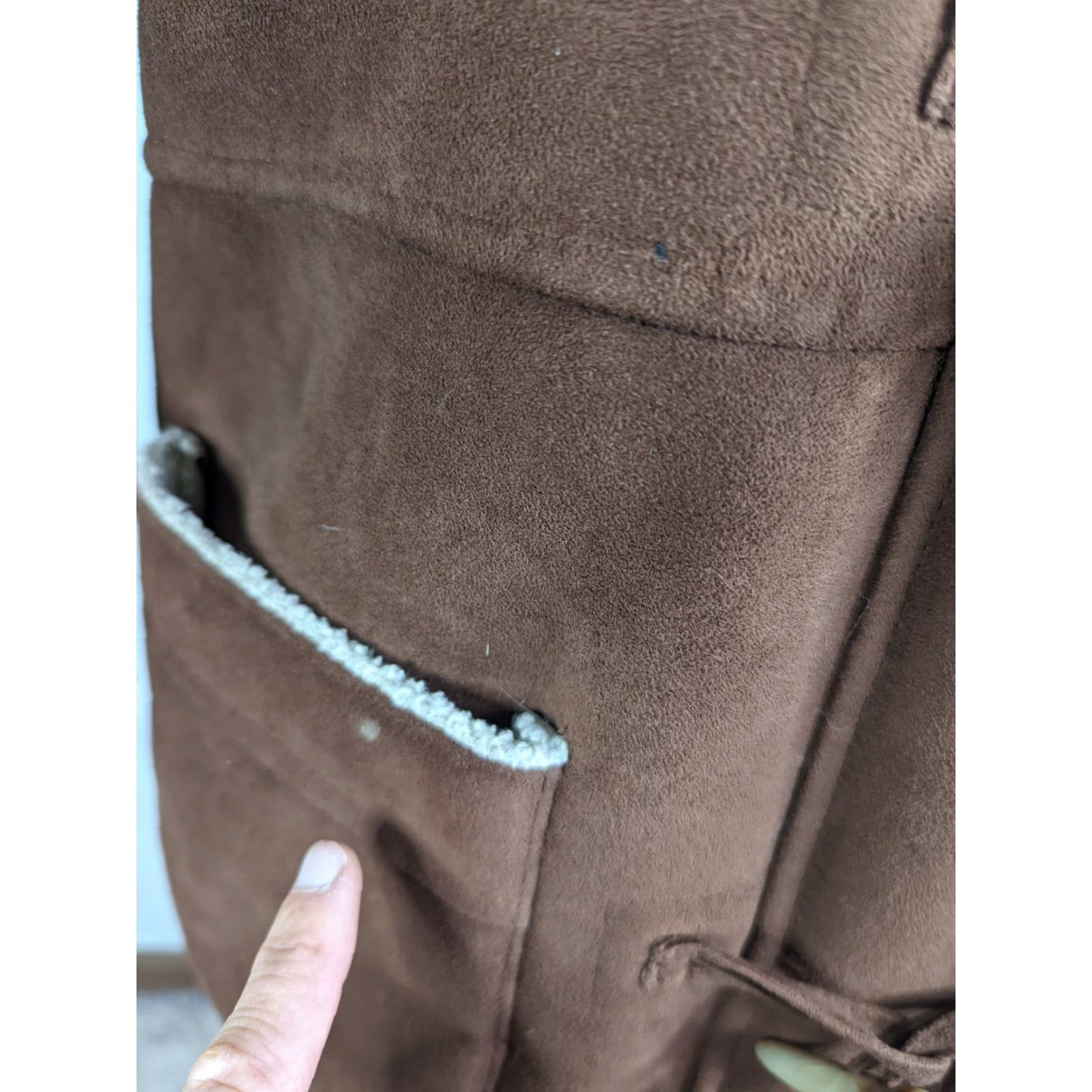 Ralph Lauren VINTAGE Ralph Lauren Vegan Faux Leather Suede Coat Jacket Sherpa Lined Hooded Large PS Brown Womens Coat Size L / US 10 / IT 46 - 6 Thumbnail
