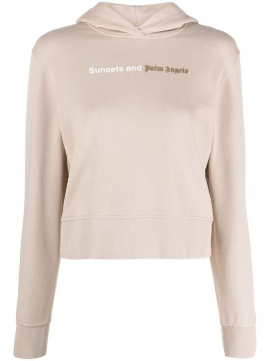Palm Angels PALM ANGELS Women Hoodies PWBB069F23FLE001 6101 Beige Size L / US 10 / IT 46 - 1 Thumbnail