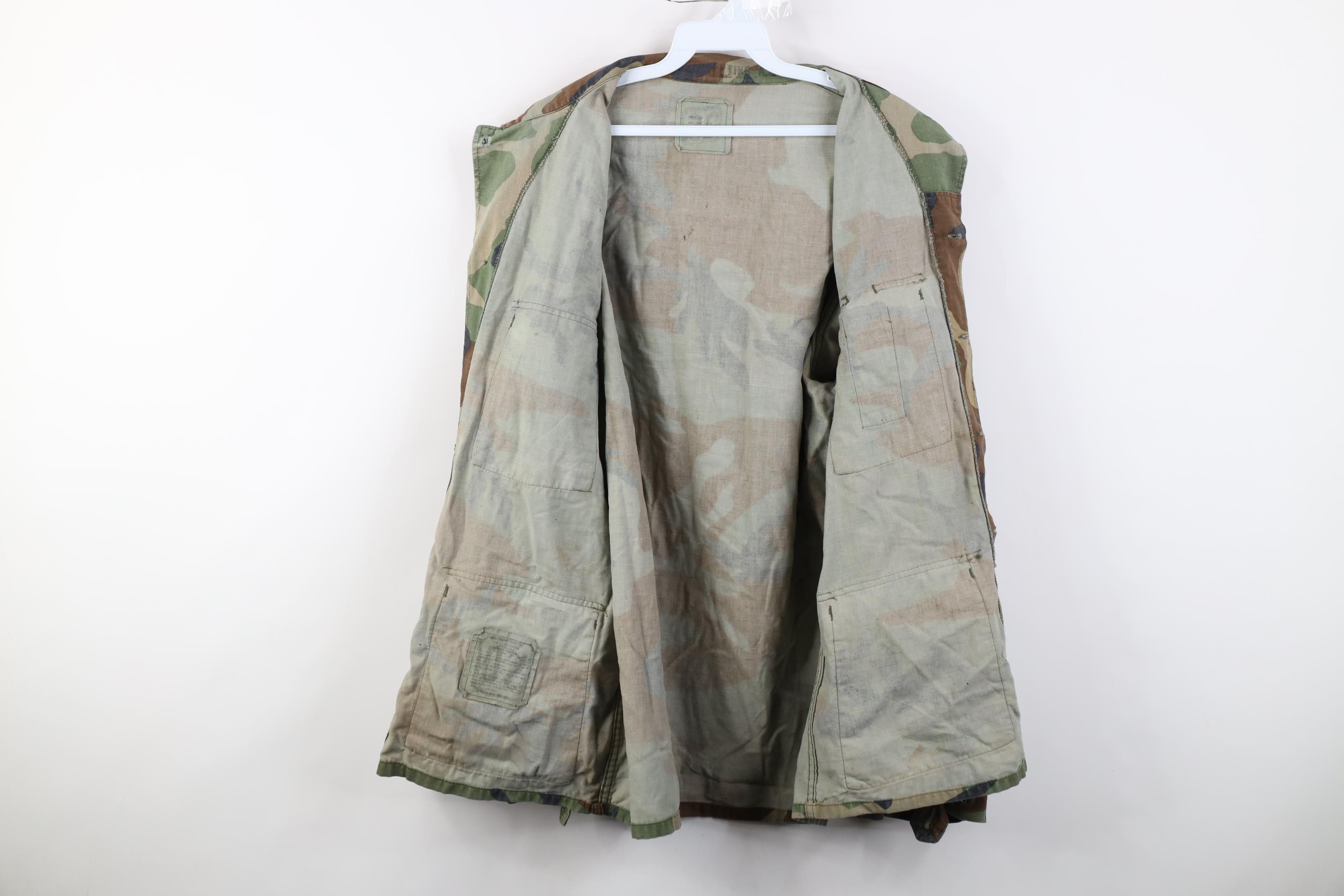 Vintage Vintage 80s USGI Long Woodland Camouflage Combat Coat Jacket Size US M / EU 48-50 / 2 - 20 Thumbnail