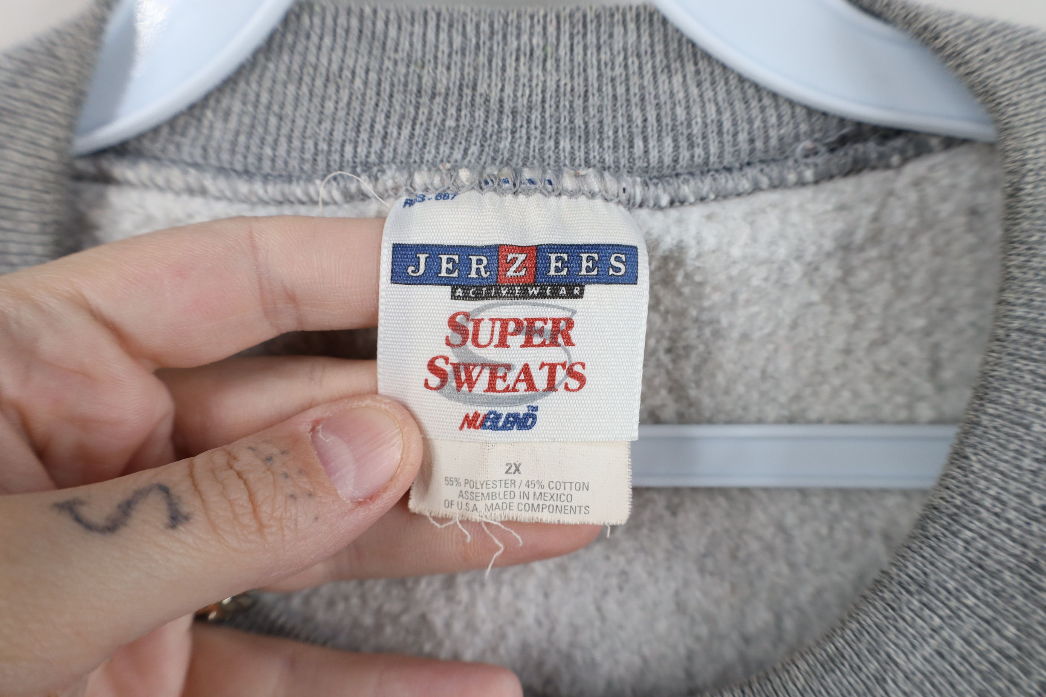 Vintage Vintage 90s Streetwear Blank Heavy Crewneck Sweatshirt Gray Size US XXL / EU 58 / 5 - 4 Thumbnail