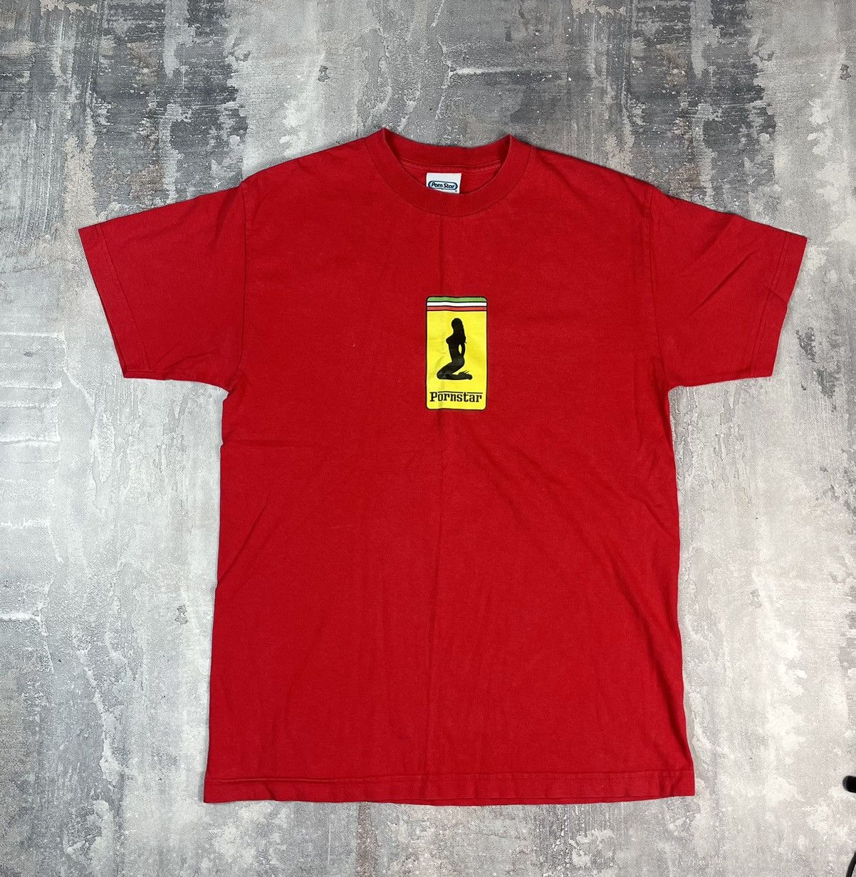 Streetwear × Vintage Pornstar 90s Vintage Skate Ferrari Logo Porn Star