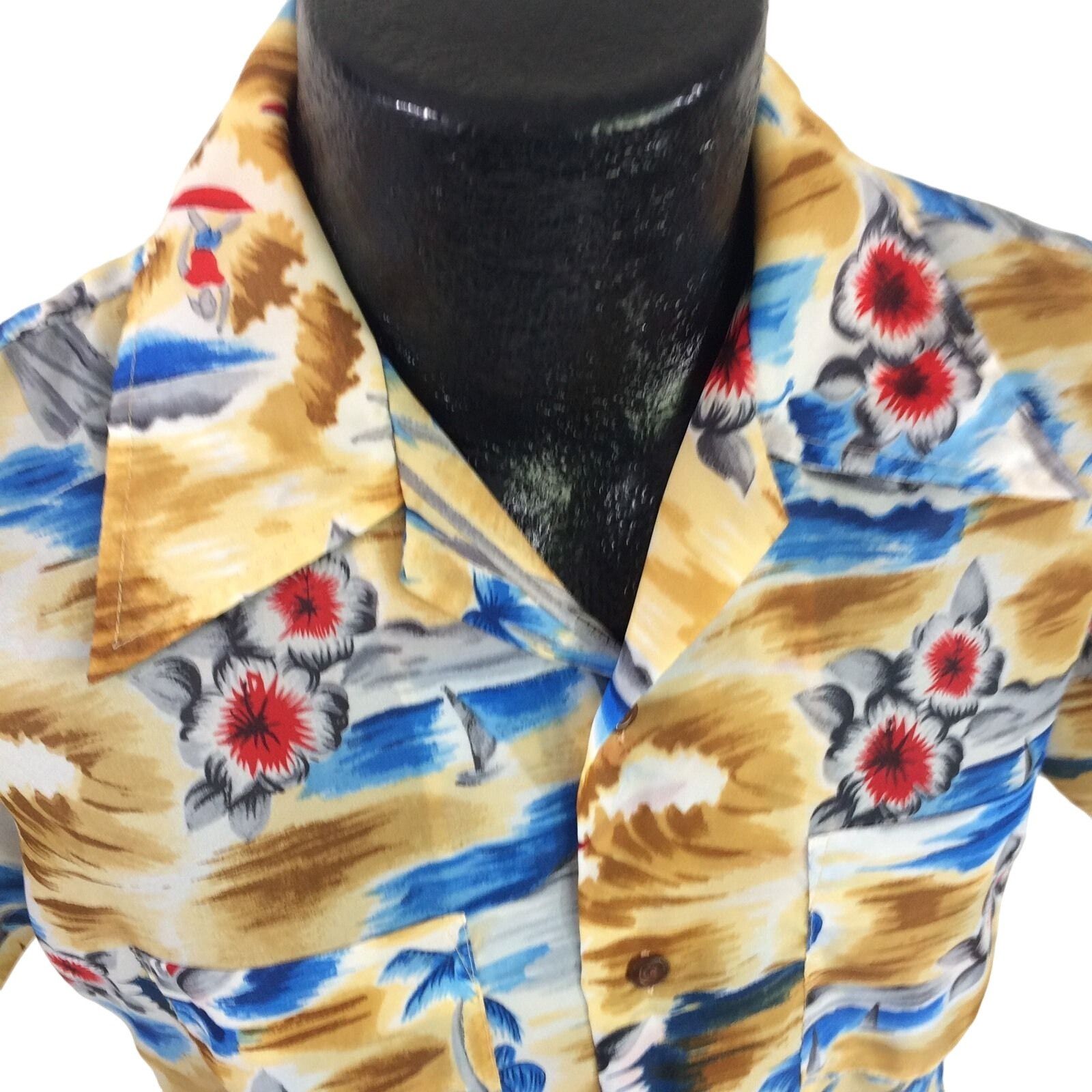 Other Vtg Waikiki Holiday MoD SAILING SURFING Hawaii Floral Shirt Size US L / EU 52-54 / 3 - 2 Thumbnail